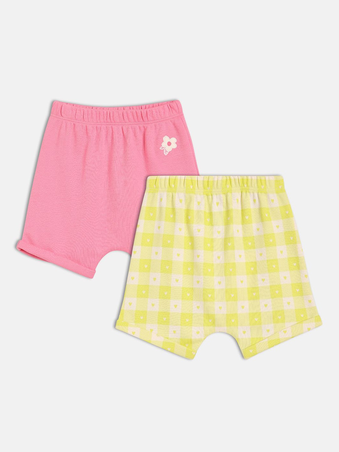 

MINI KLUB Girls Conversational Printed Shorts, Yellow