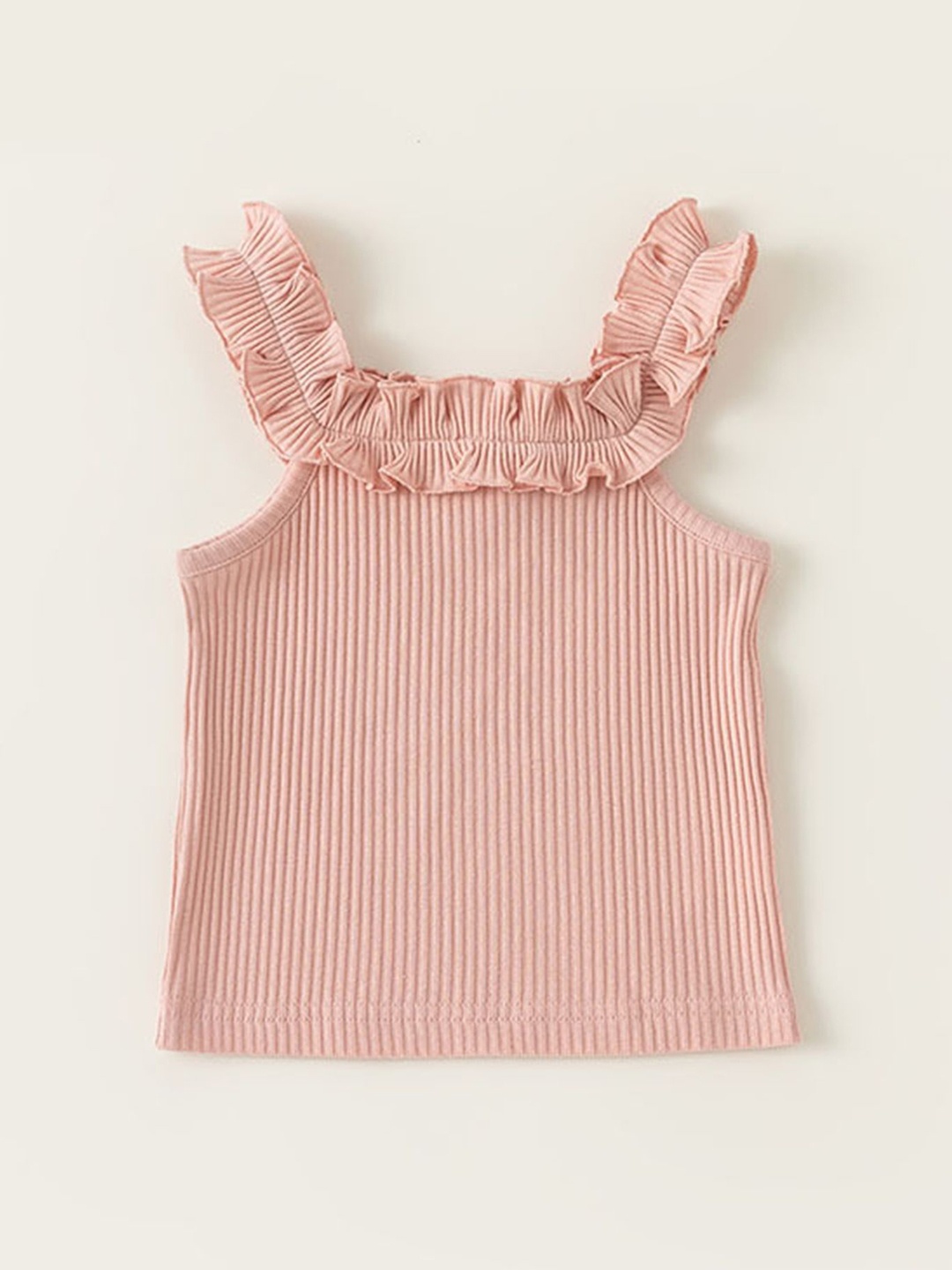 

LULU & SKY Kids-Girls Solid Striped Tank Top, Pink