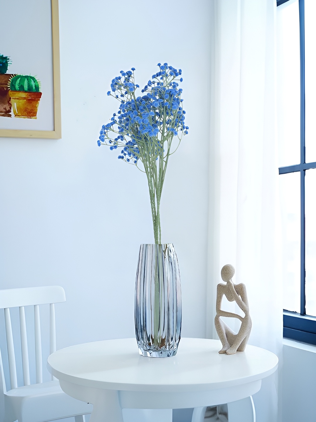 

LITVERSE Blue 5 Pieces Gladiolus Gypsophila Artificial Flower