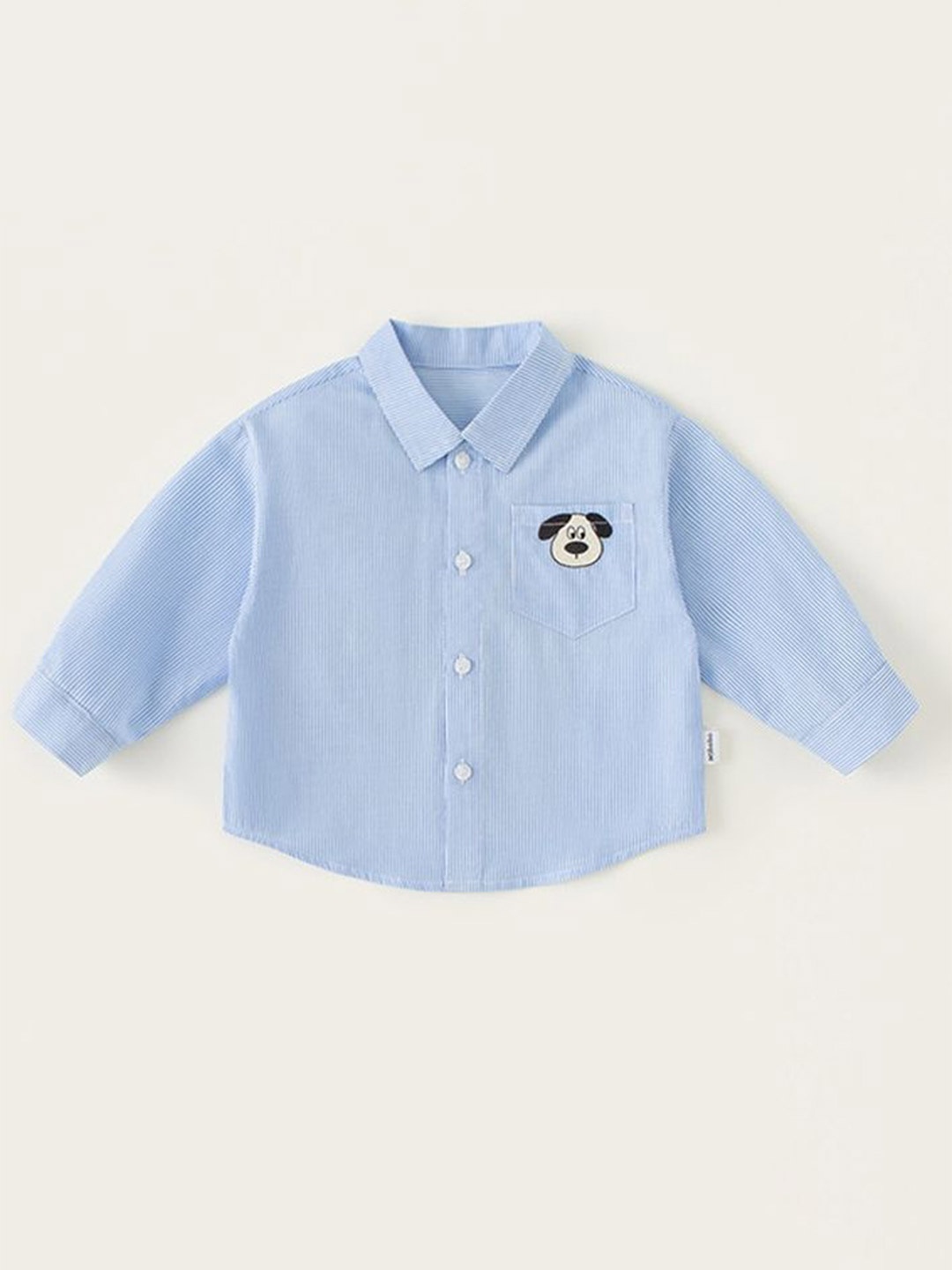 

LULU & SKY Girls Spread Collar Vertical Striped Cotton Casual Shirt, Blue