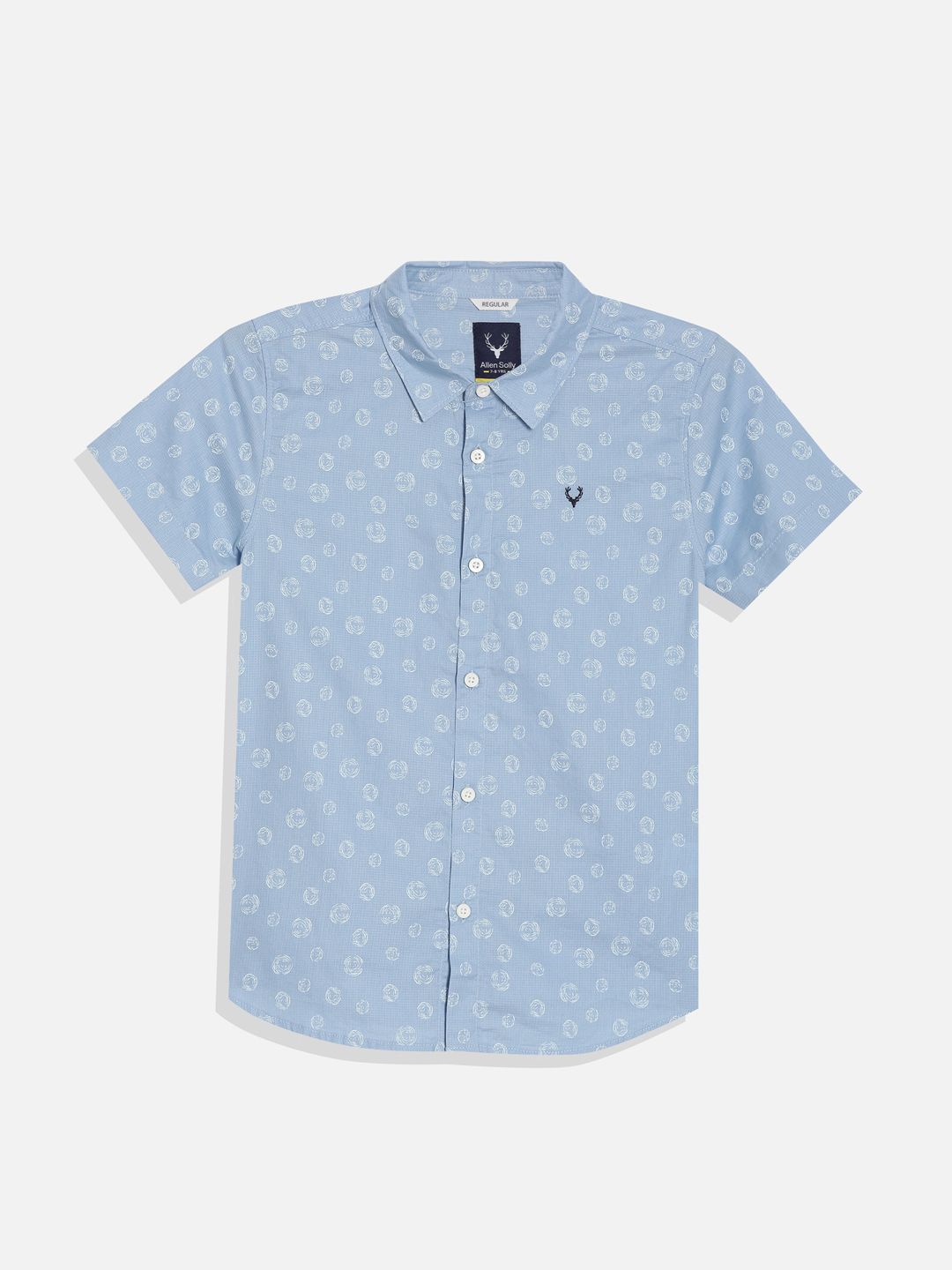 

Allen Solly Junior Boys Spread Collar Floral Printed Cotton Casual Shirt, Blue