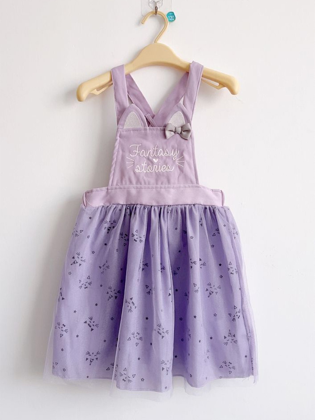 

LULU & SKY Girls Printed Pinafore Dress, Purple