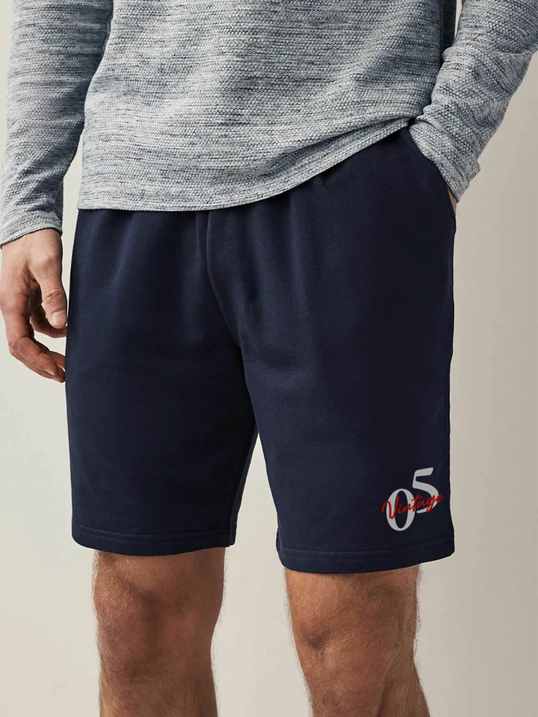 

Moda Rapido Men High-Rise Cotton Lounge Shorts, Navy blue