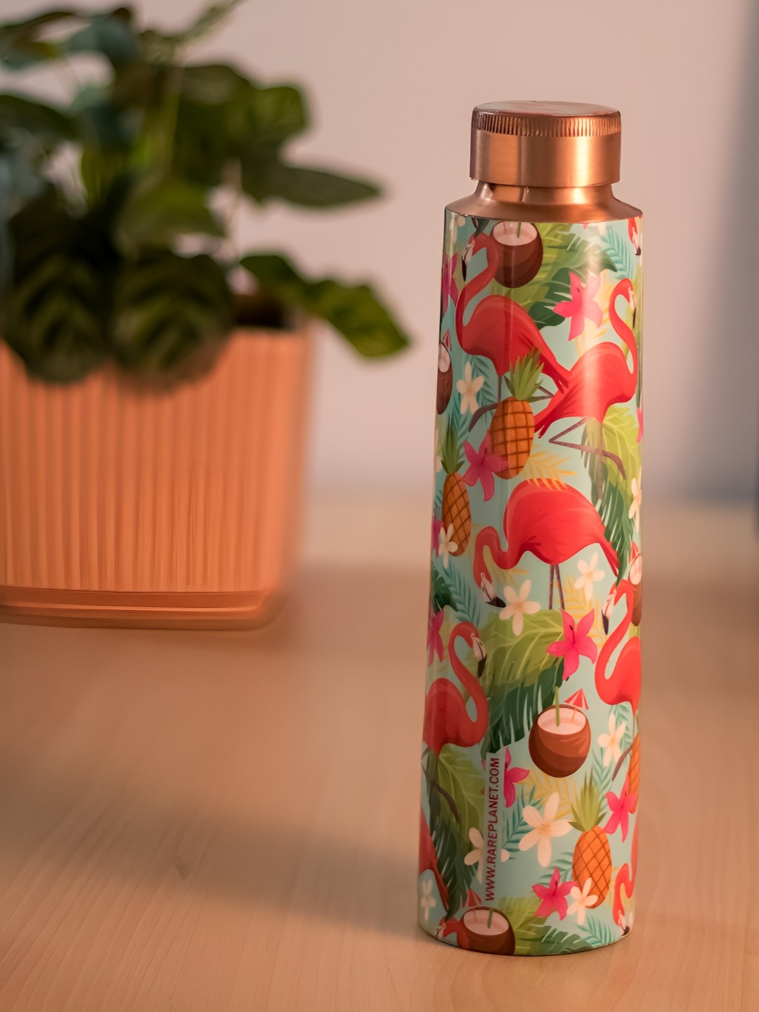 

Rare Planet Pink & Green Printed BPA Free Leakproof Copper Water Bottle 1000 ml, Blue