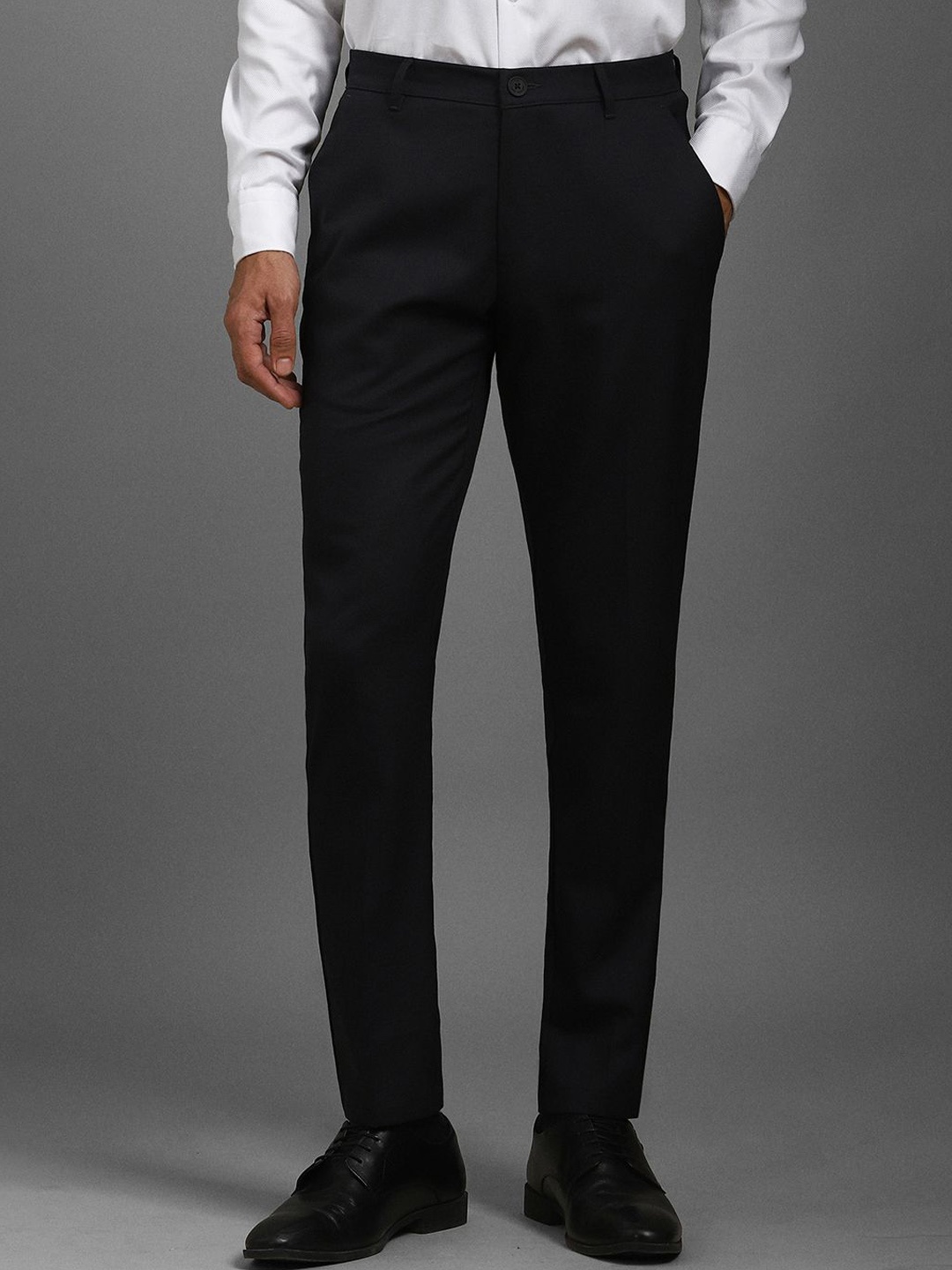 

Louis Philippe Men Mid-Rise Slim Fit Formal Trouser, Black