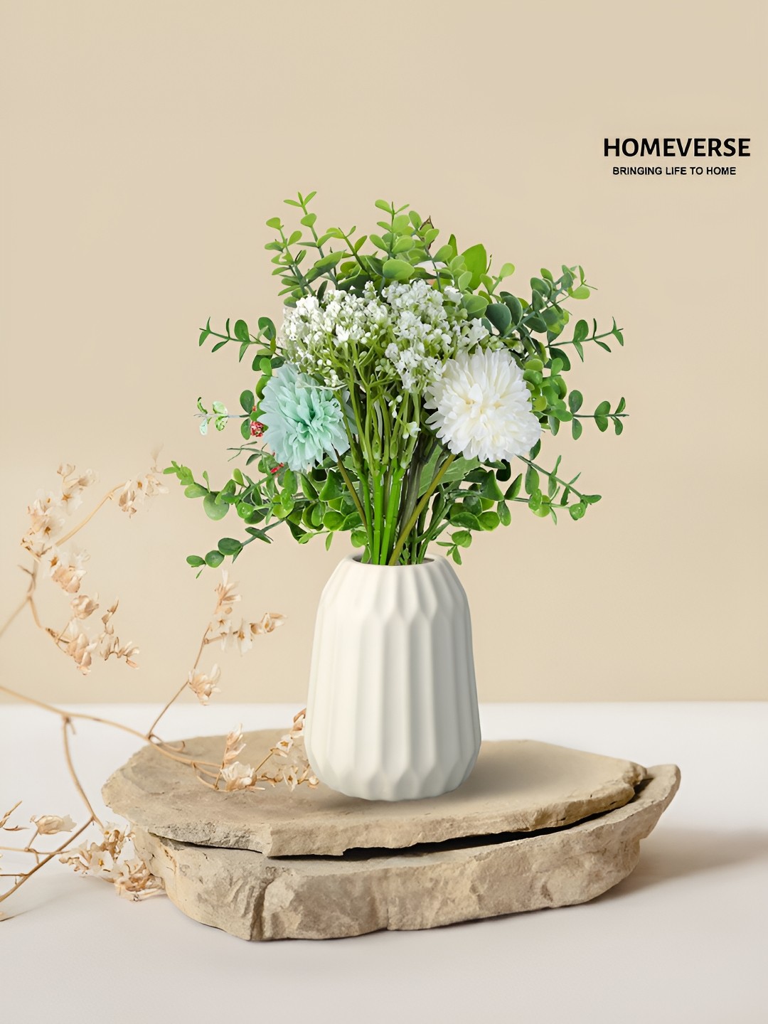 

LITVERSE Green And White 10 Pieces Artificial Flower
