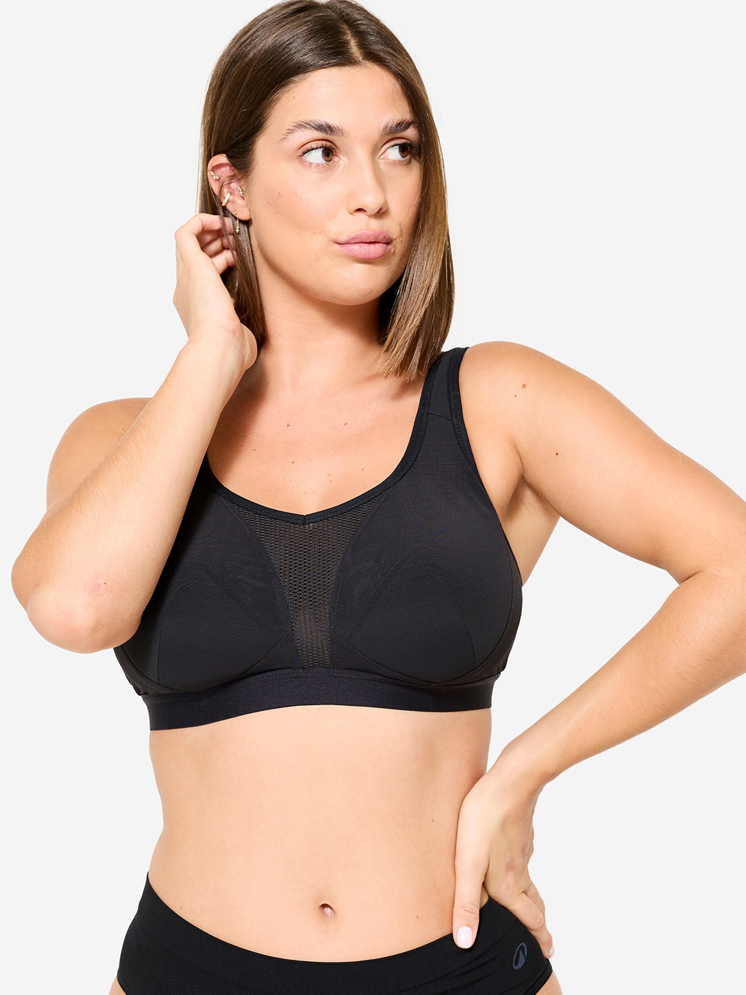 

Kalenji By Decathlon Women's High Support Convertible Strap Sports Bra - Black