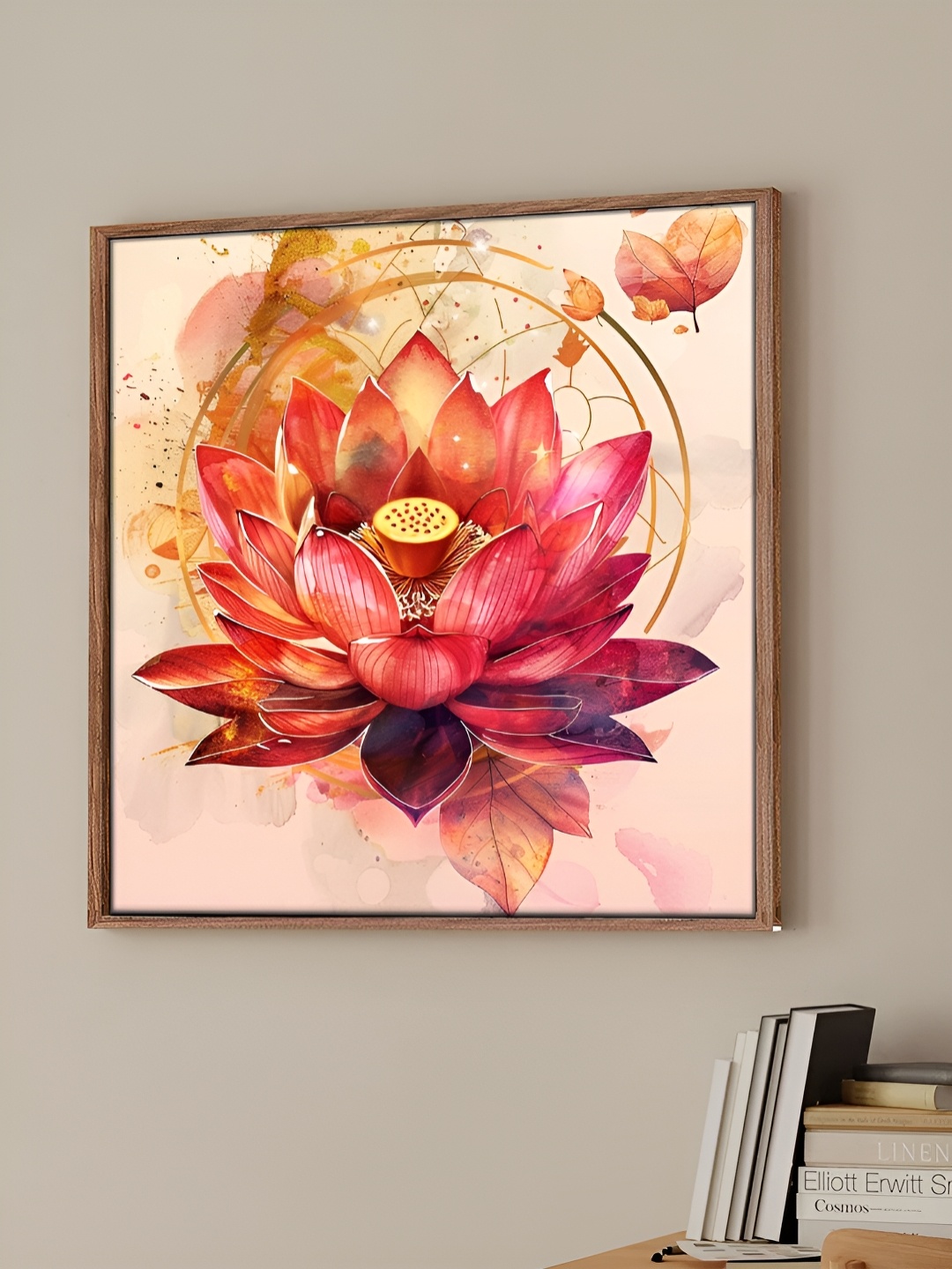 

Art Street Pink & Beige Lotus Floral and Botanical Canvas Wall Art