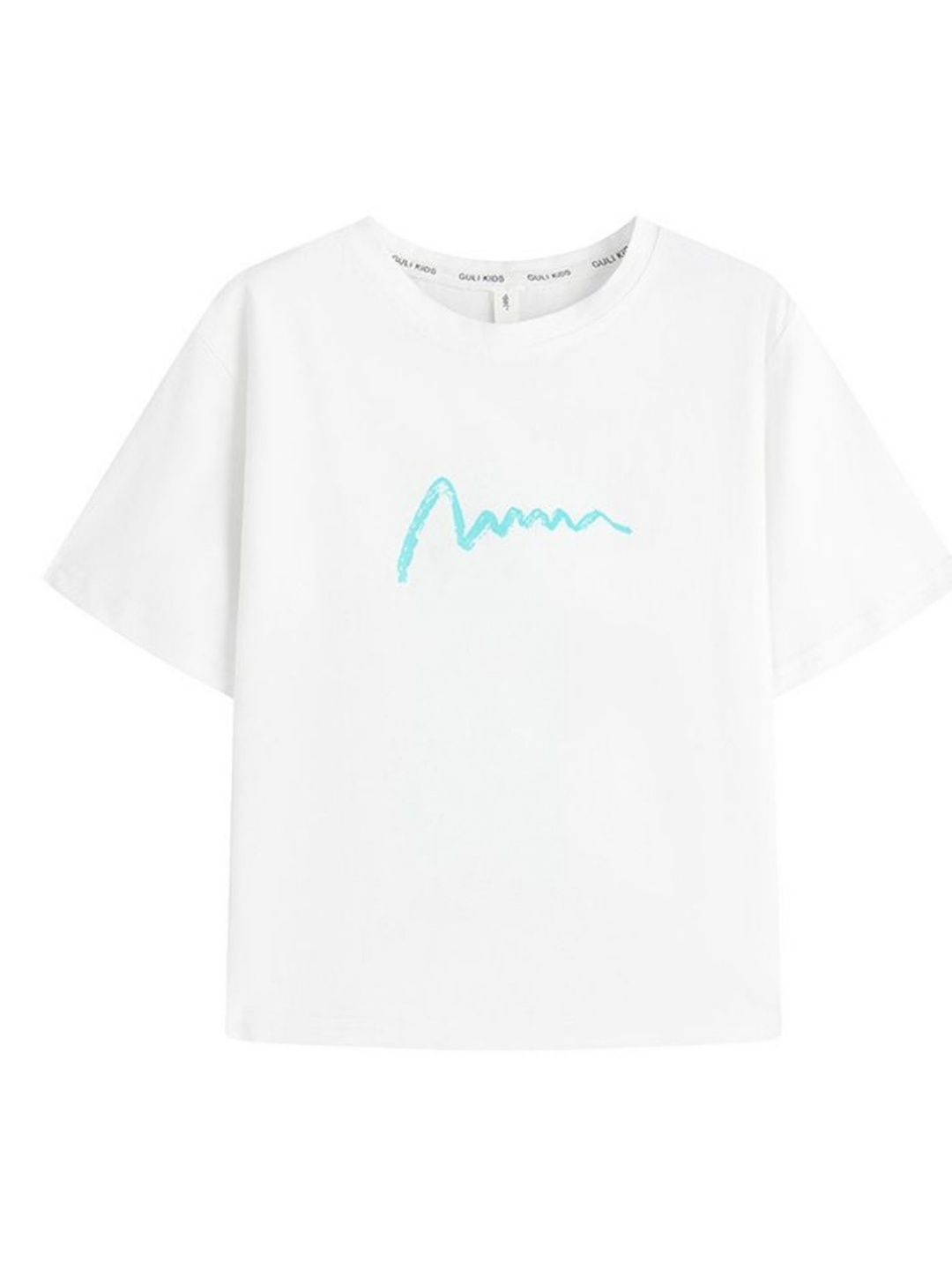 

LULU & SKY Girls Graphic Printed Round Neck Cotton T-shirt, White