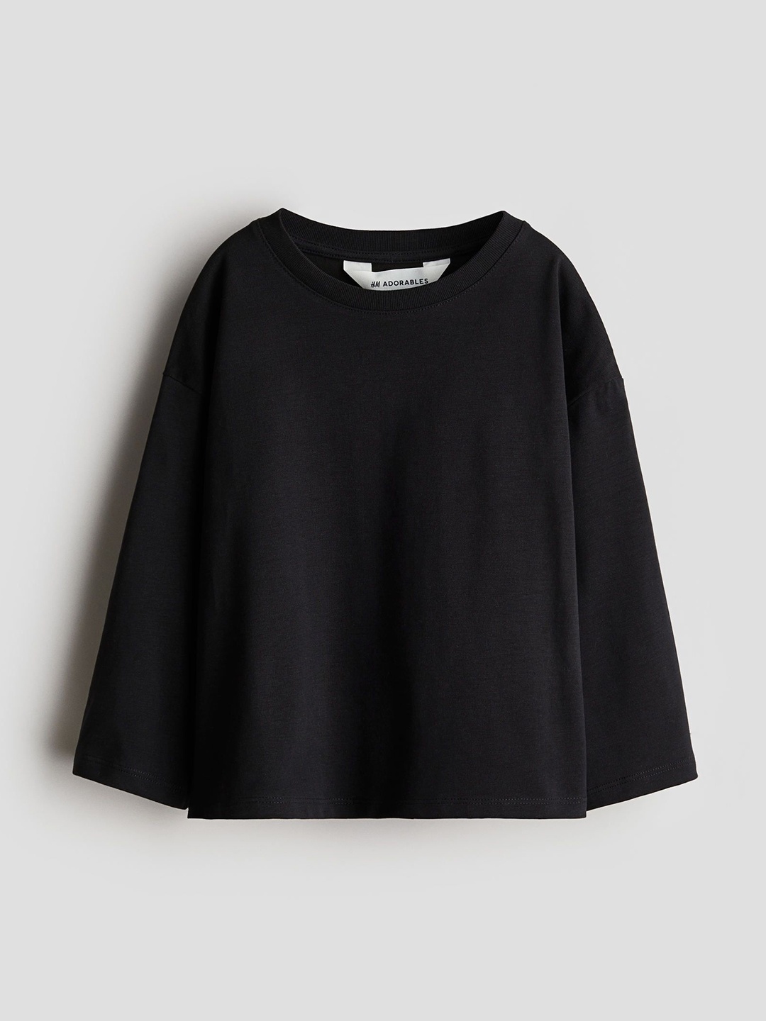 

H&M Long-Sleeved Pima Cotton T-Shirt, Black