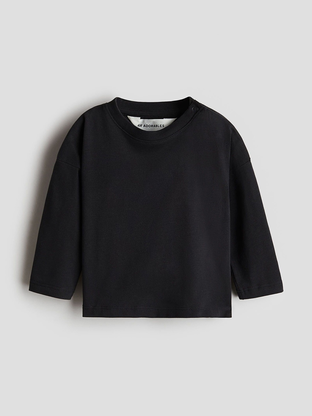 

H&M Long-Sleeved Pima Cotton T-Shirt, Black