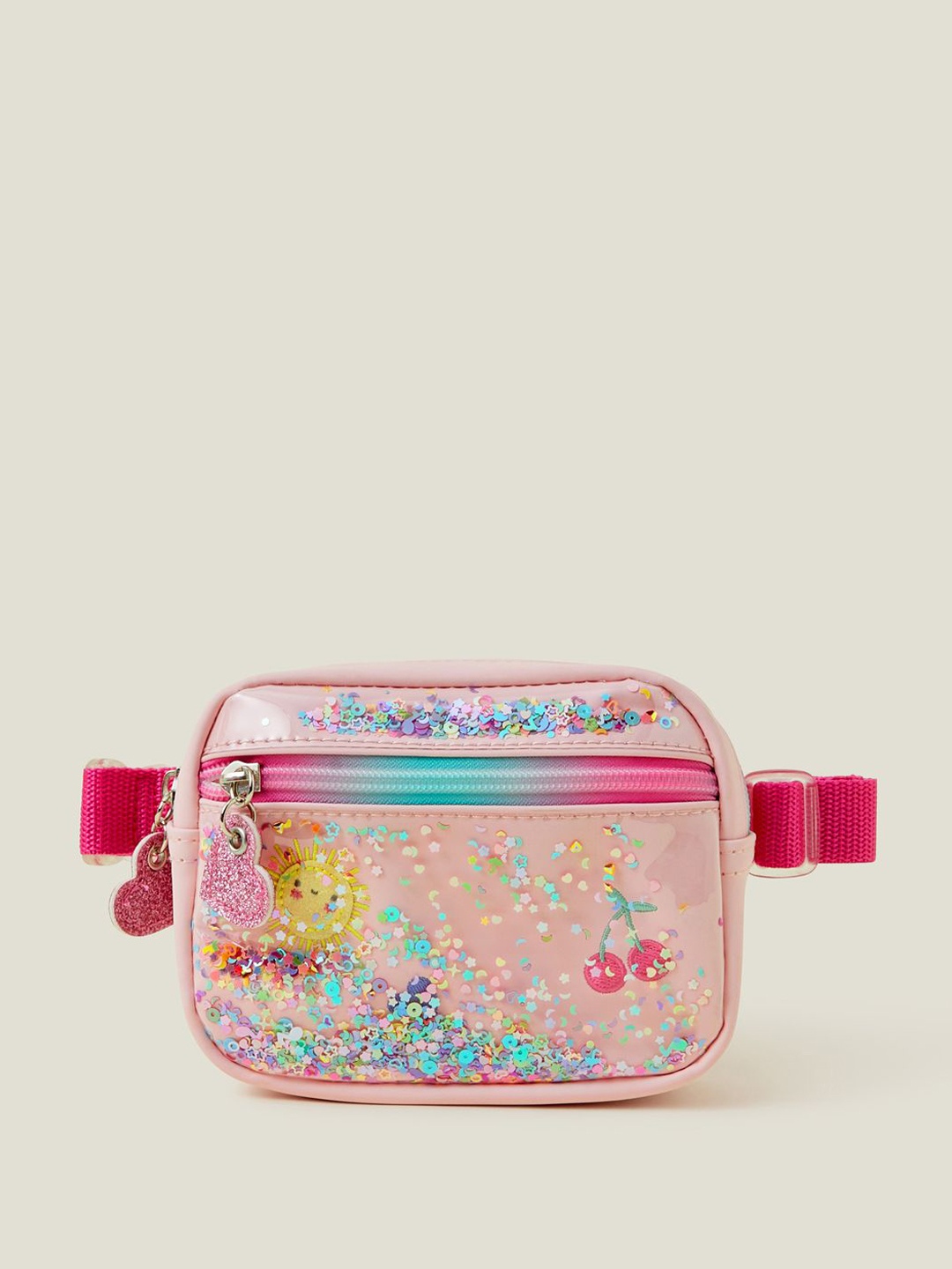 

Accessorize Geometric Printed PU Structured Sling Bag with Bow Detail, Pink