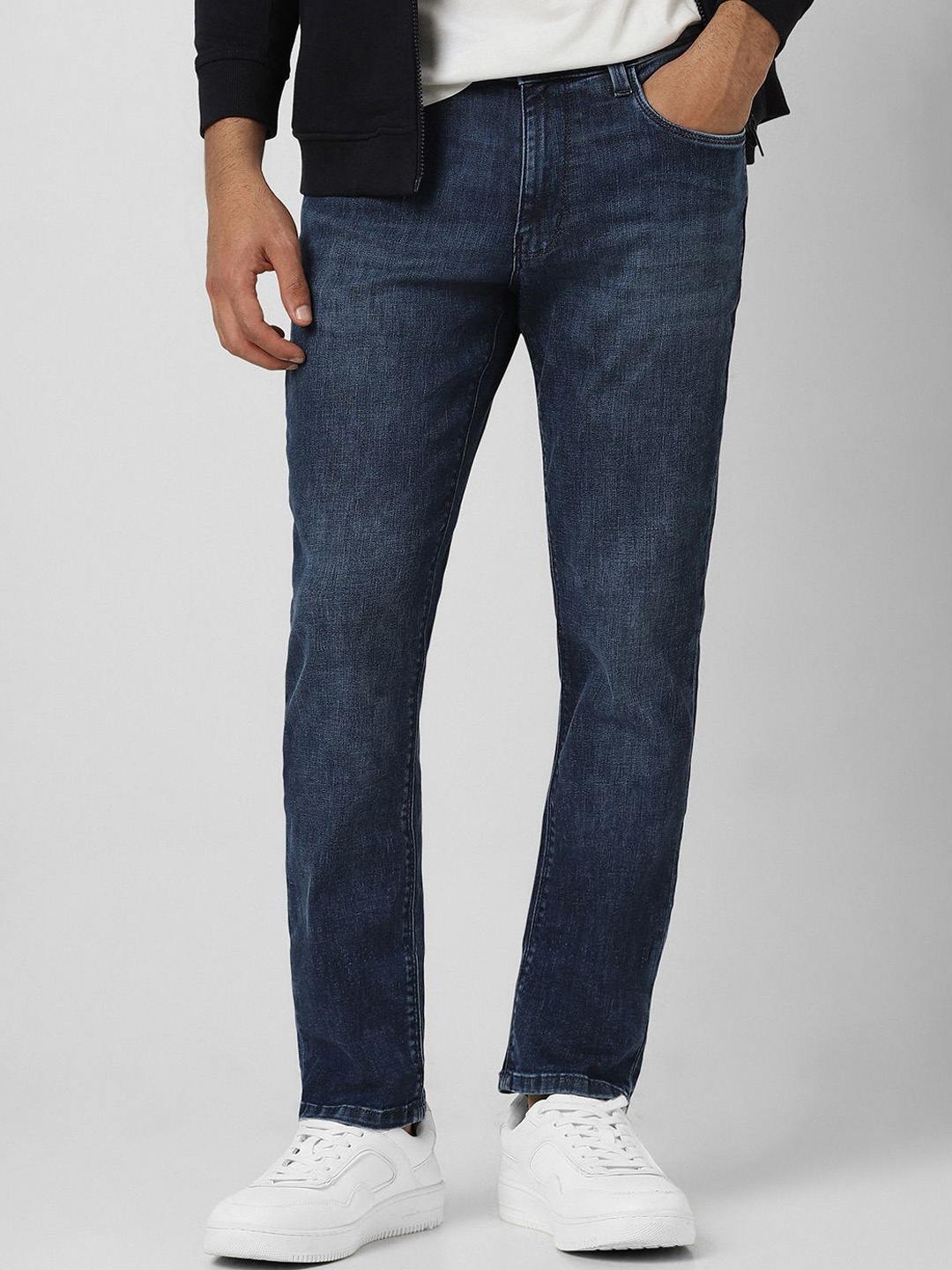 

VAN HEUSEN DENIM LABS Men Slim Fit Light Fade Jeans, Navy blue