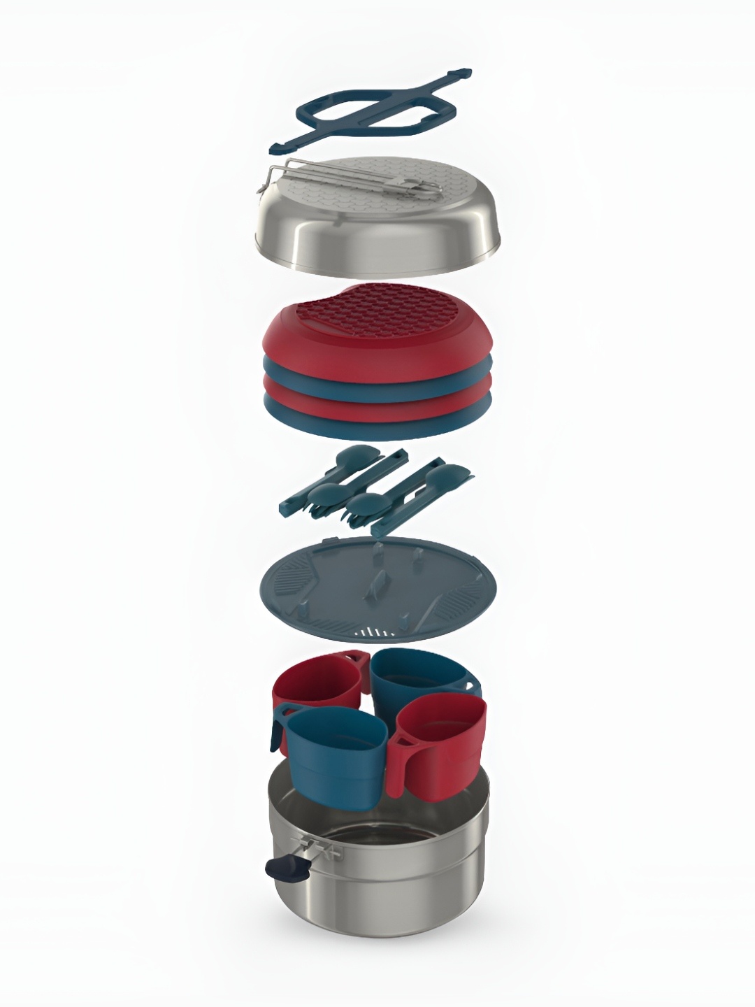 

Quechua By Decathlon Dishwasher Safe Stainless Steel Cookware Set, Silver