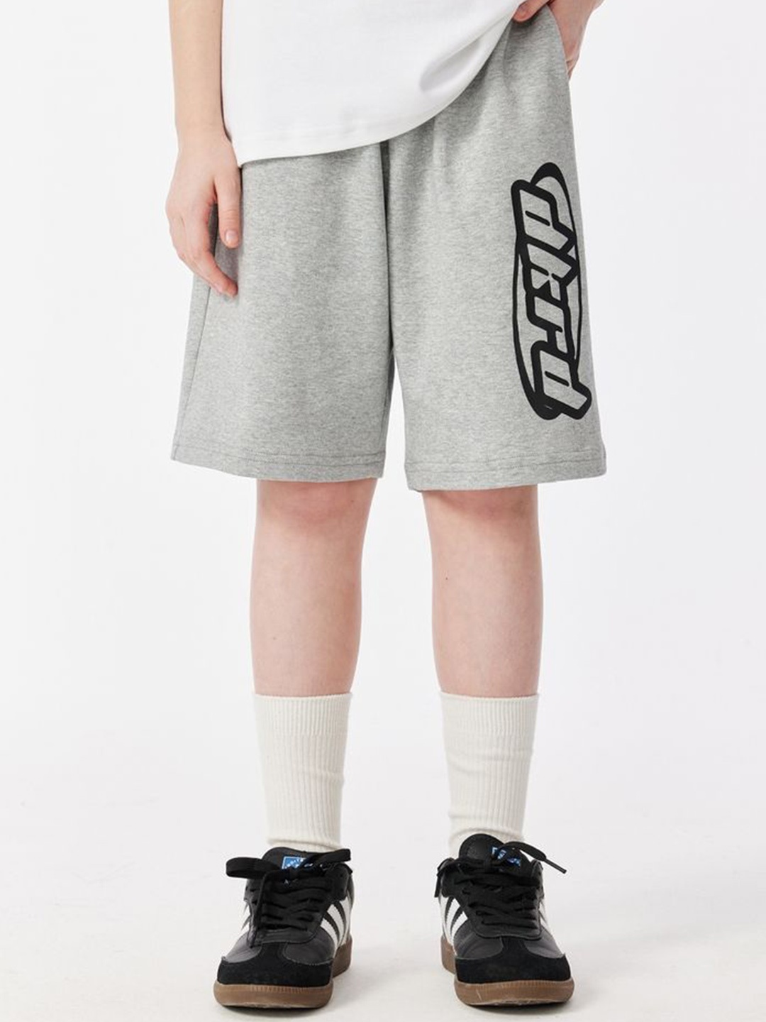 

LULU & SKY Kids High-Rise Shorts, Grey