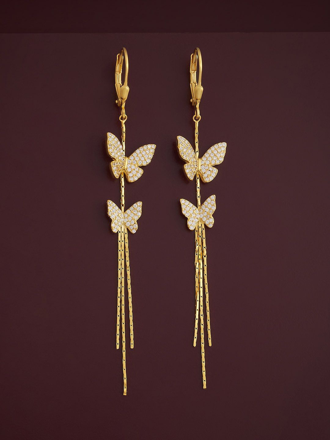

Kushal's Fashion Jewellery 92.5 Silver Gold-Plated Classic Drop Earrings