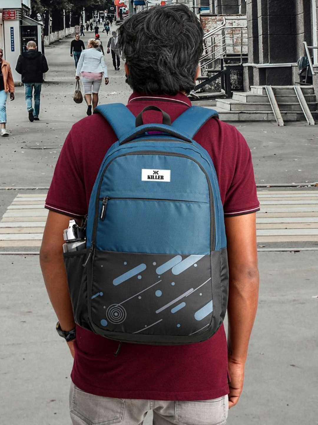 

Killer Unisex Colourblocked 25L Laptop Backpack, Blue