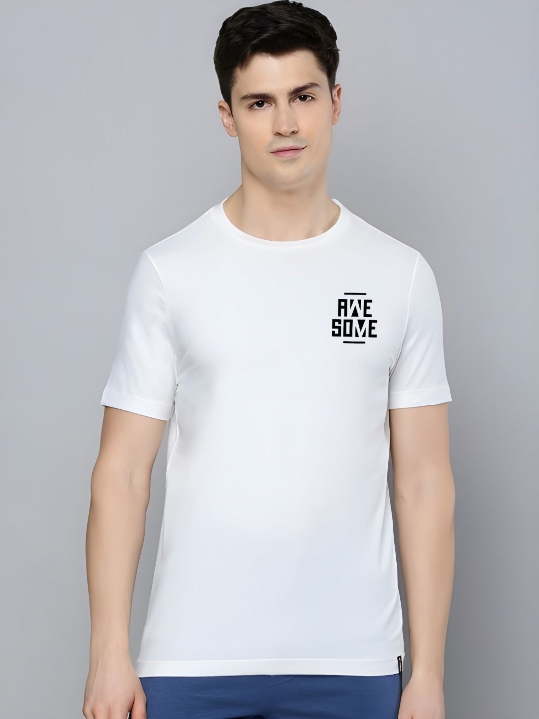 

Moda Rapido Men Typography Printed Round Neck Cotton T-shirt, White