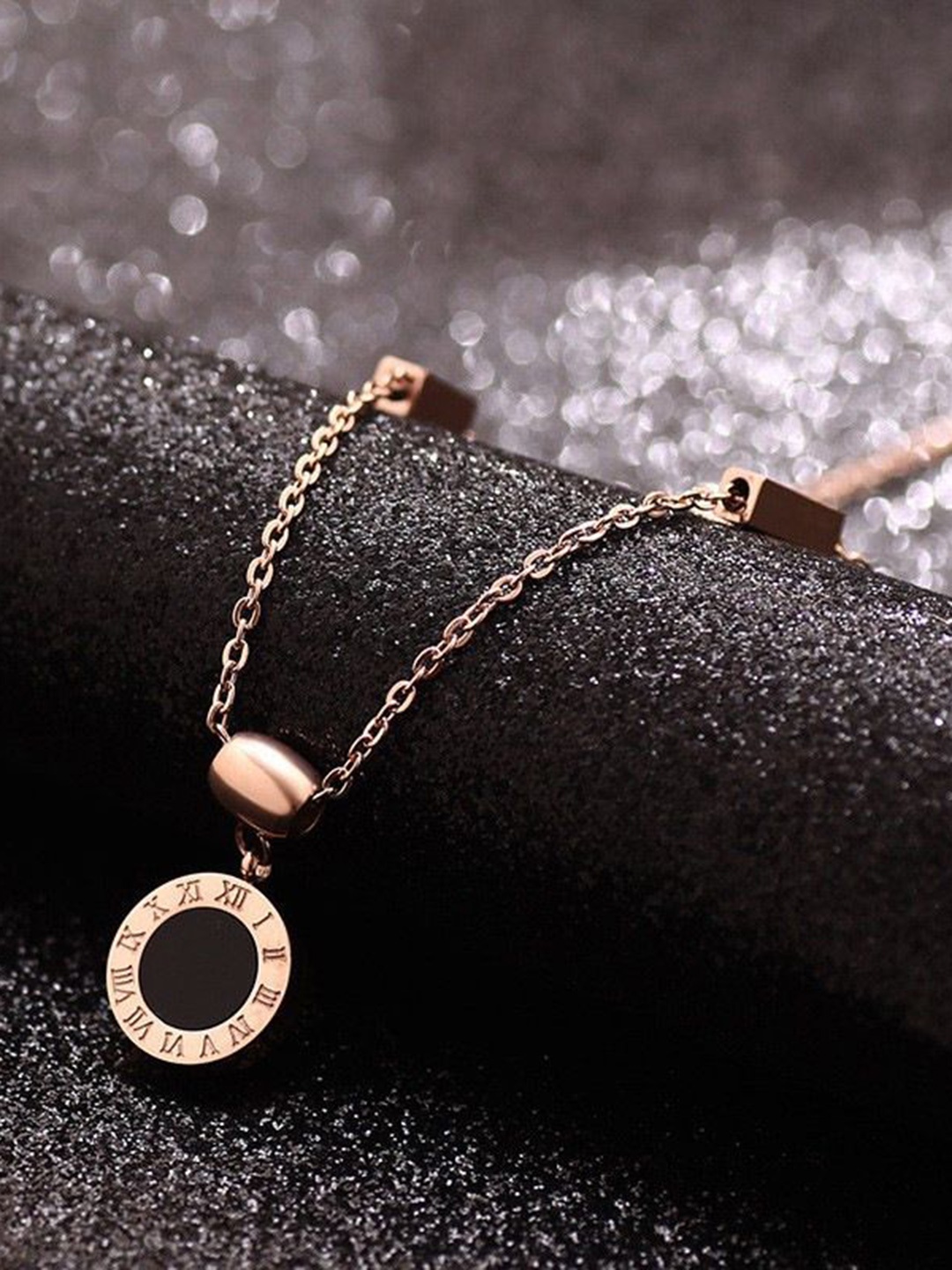 

DIVASTRI Stainless Steel Rose Gold-Plated Circular Anti-Tarnish Pendants With Chains