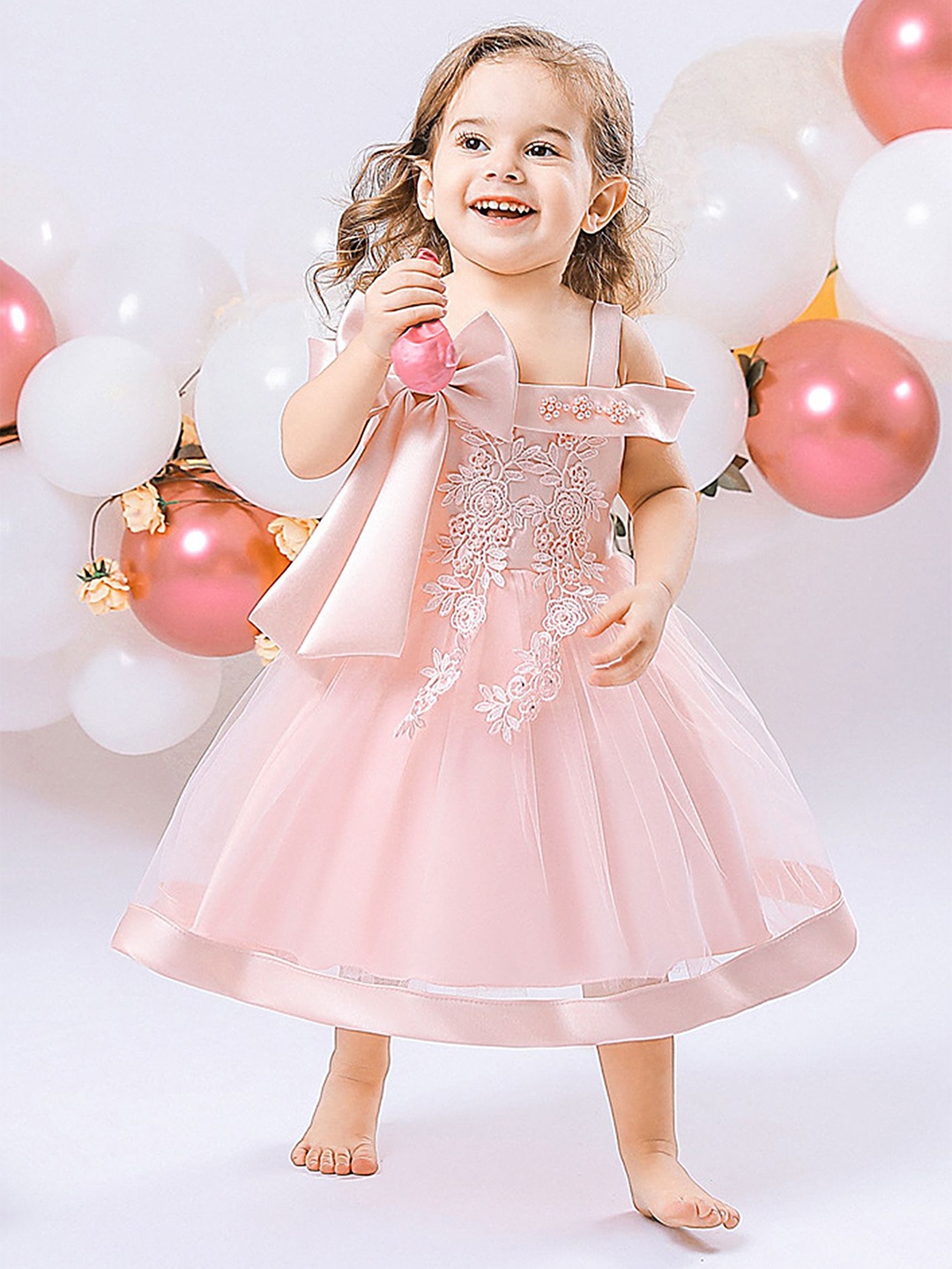 

LULU & SKY Girls Fit & Flare Midi Dress, Pink