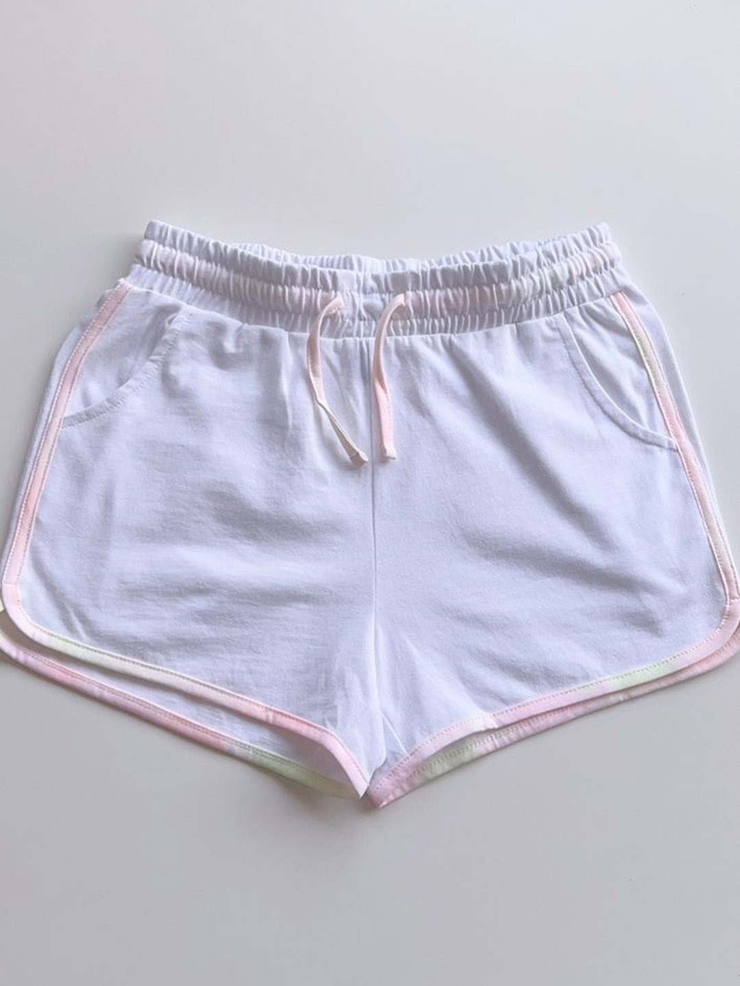 

LULU & SKY Girls Cotton High-Rise Shorts, White