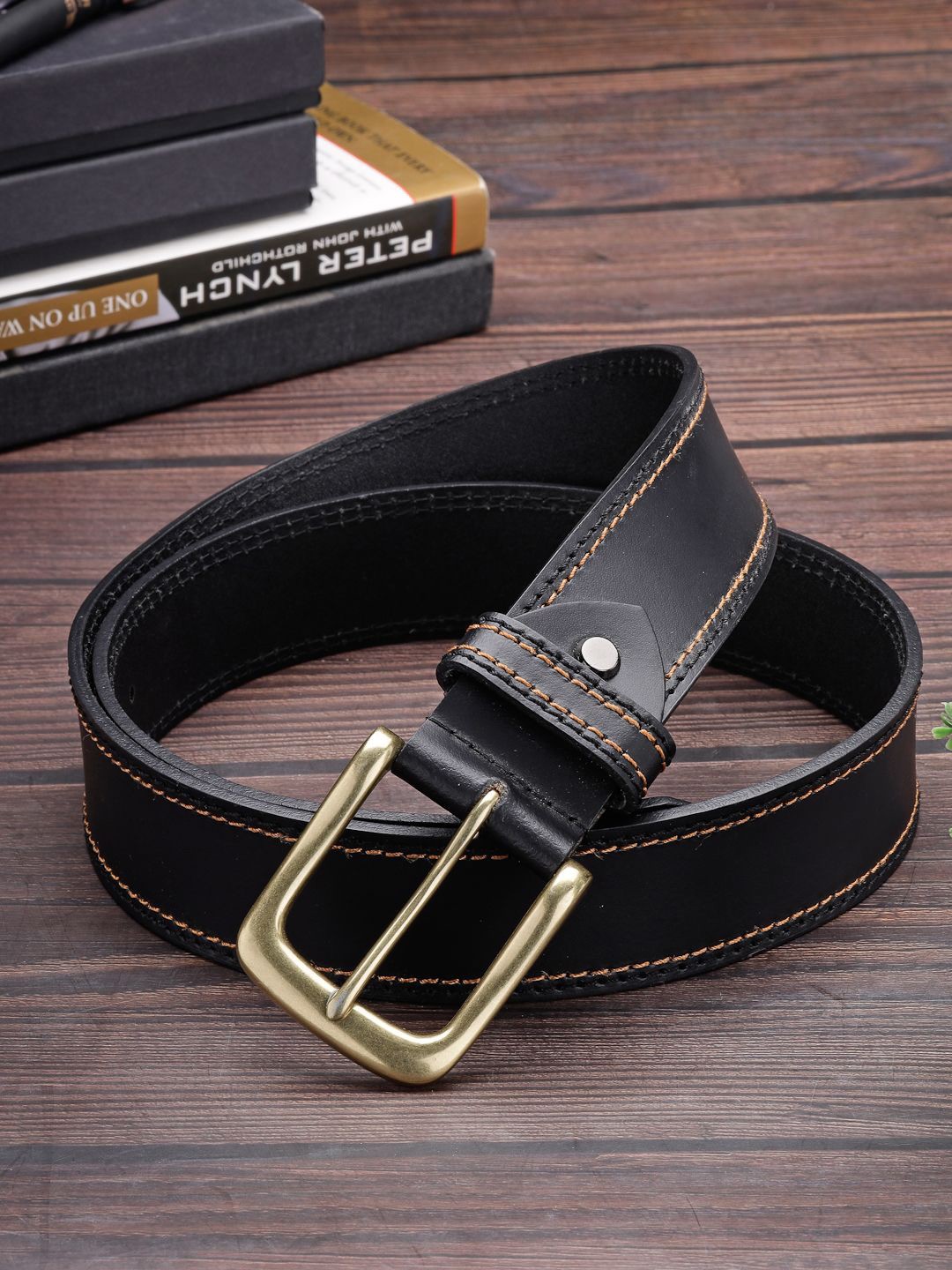 

Red Tape Men Leather Belt, Black