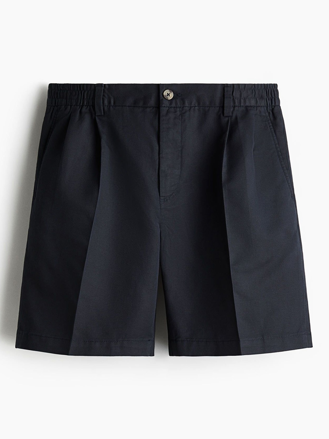 

H&M Regular Fit Crease-Leg Shorts, Blue