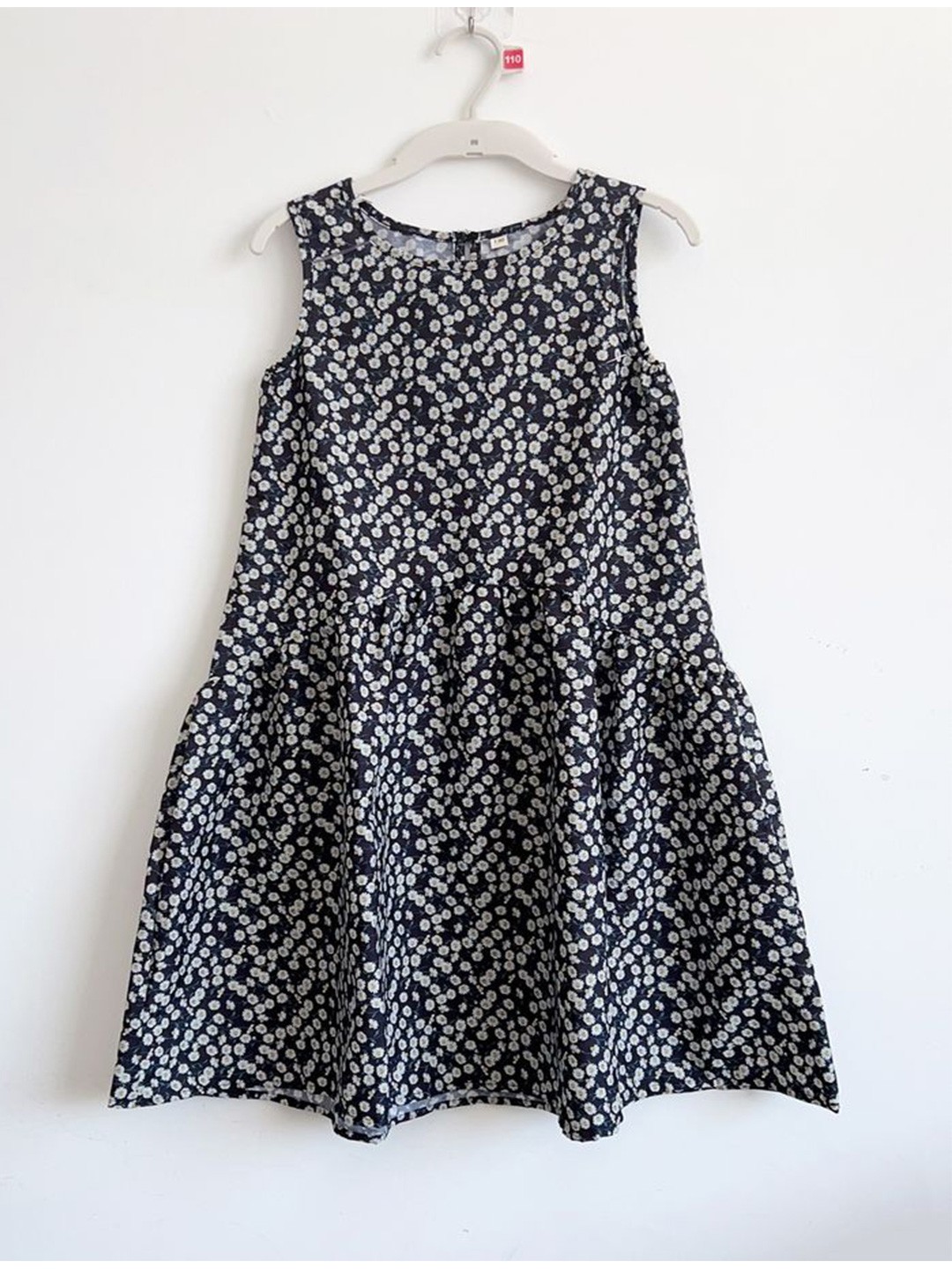 

LULU & SKY Girls Floral Printed Round Neck A-Line Dress, Blue
