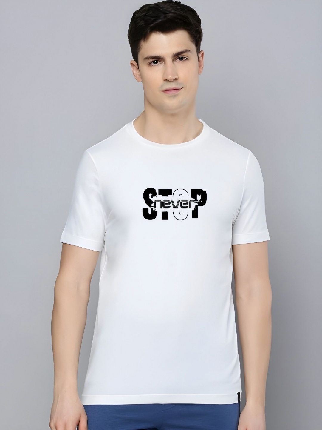 

Moda Rapido Men Typography Printed Round Neck Cotton T-shirt, White