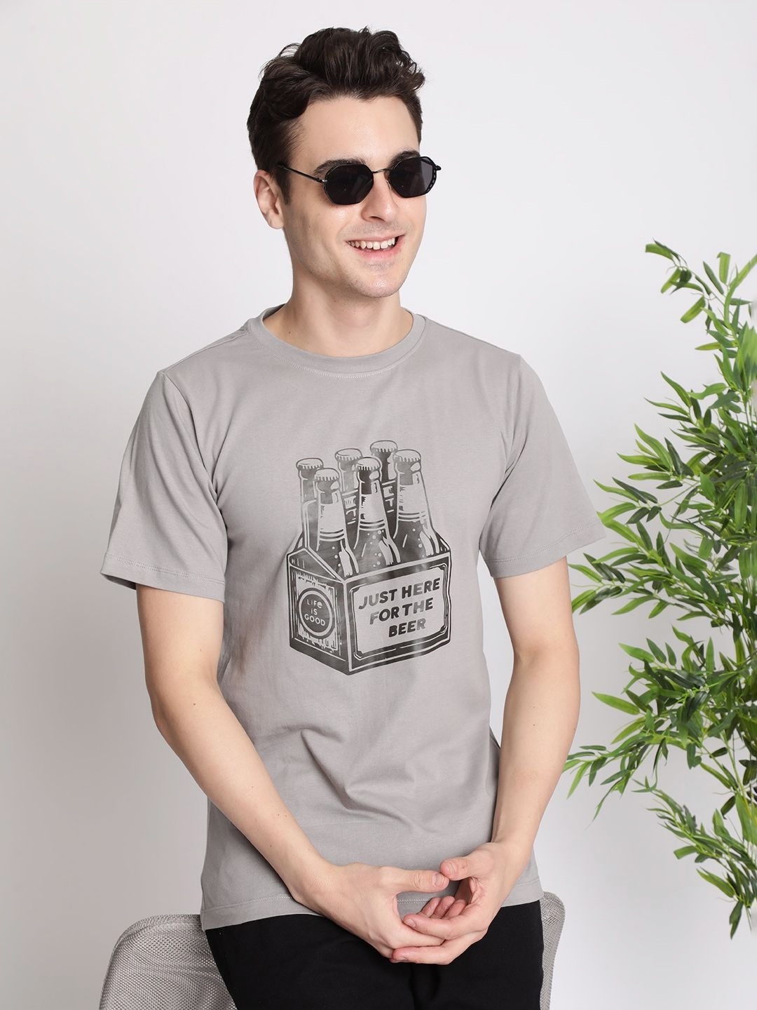 

IVOC Men Printed T-shirt, Grey