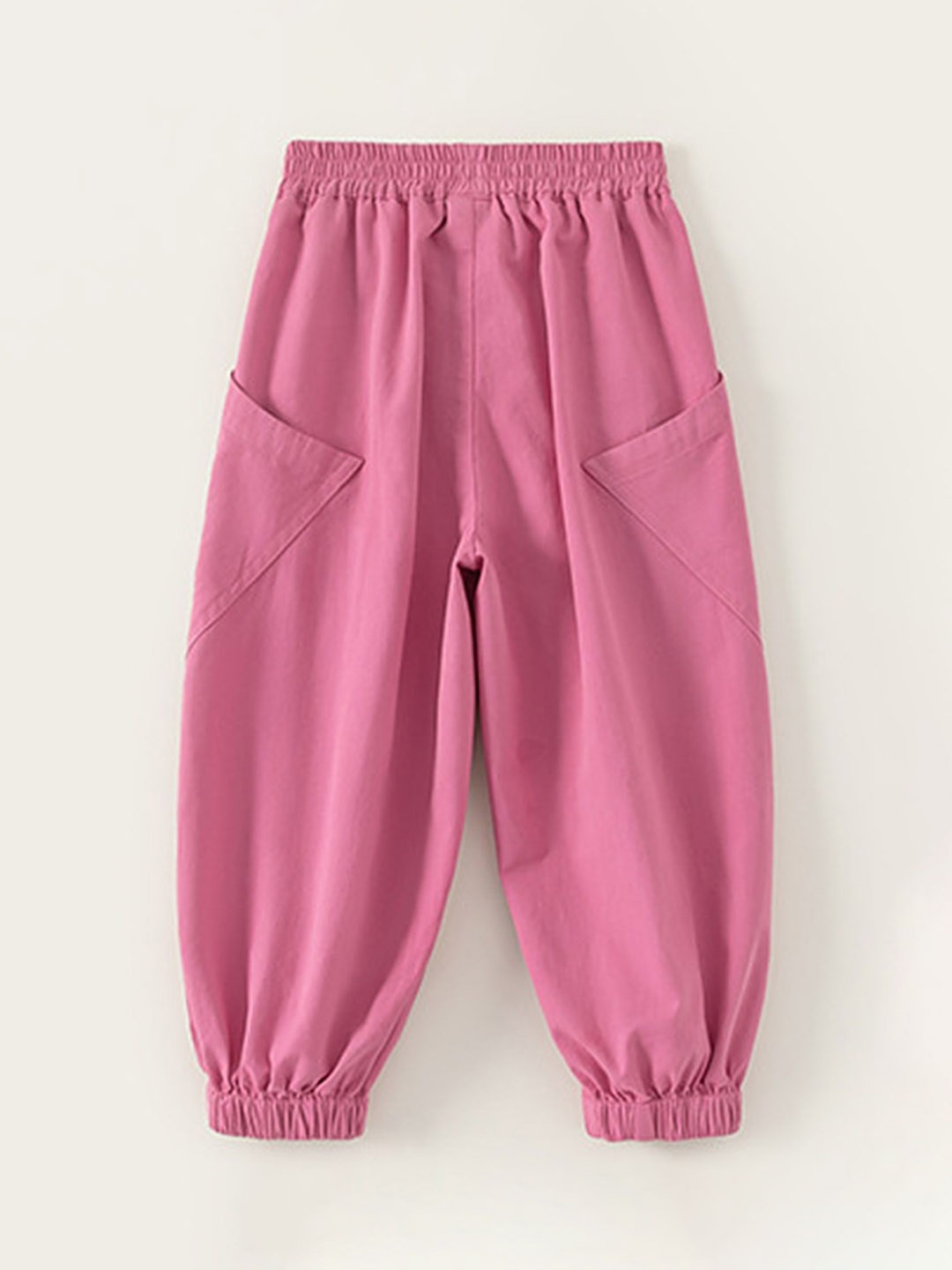 

LULU & SKY Girls Cotton Loose Fit High-Rise Joggers Trousers, Pink