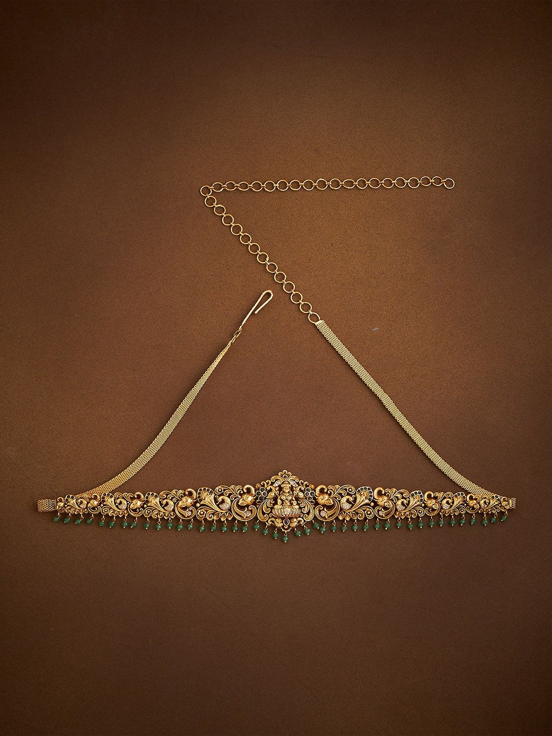

Kushal's Fashion Jewellery Gold-Plated Studded Antique Waist Chain