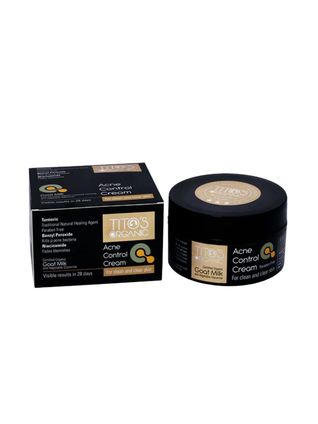 

TITO'S ORGANIC Goat Milk Acne Control Cream - 50 g, Black