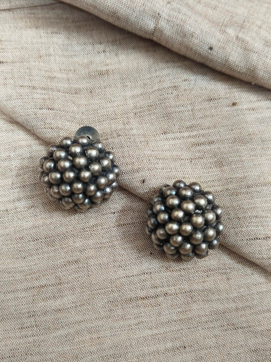 

Molcha Contemporary Shaped Oxidised Studs, Silver