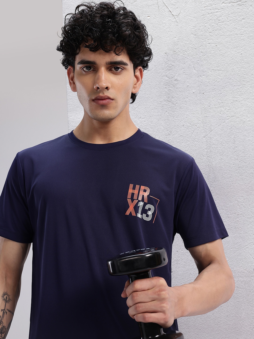 

HRX by Hrithik Roshan Printed Running T-shirt, Navy blue