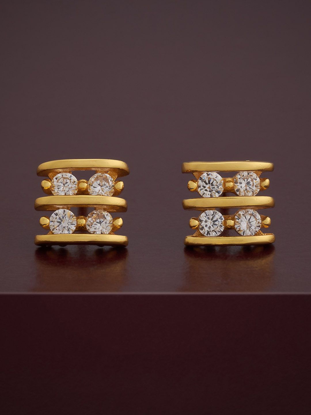 

Kushal's Fashion Jewellery 92.5 Silver Gold Plated Party Studs Earrings