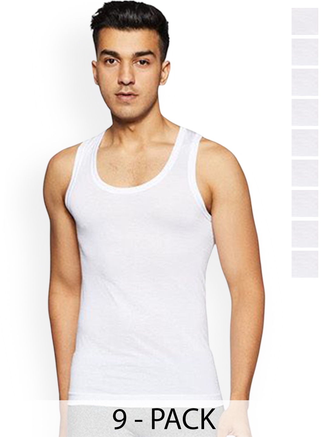 

Rupa Pack Of 9 Cotton Innerwear Vests - Frontline-Air-Whit-RN-9-95, White