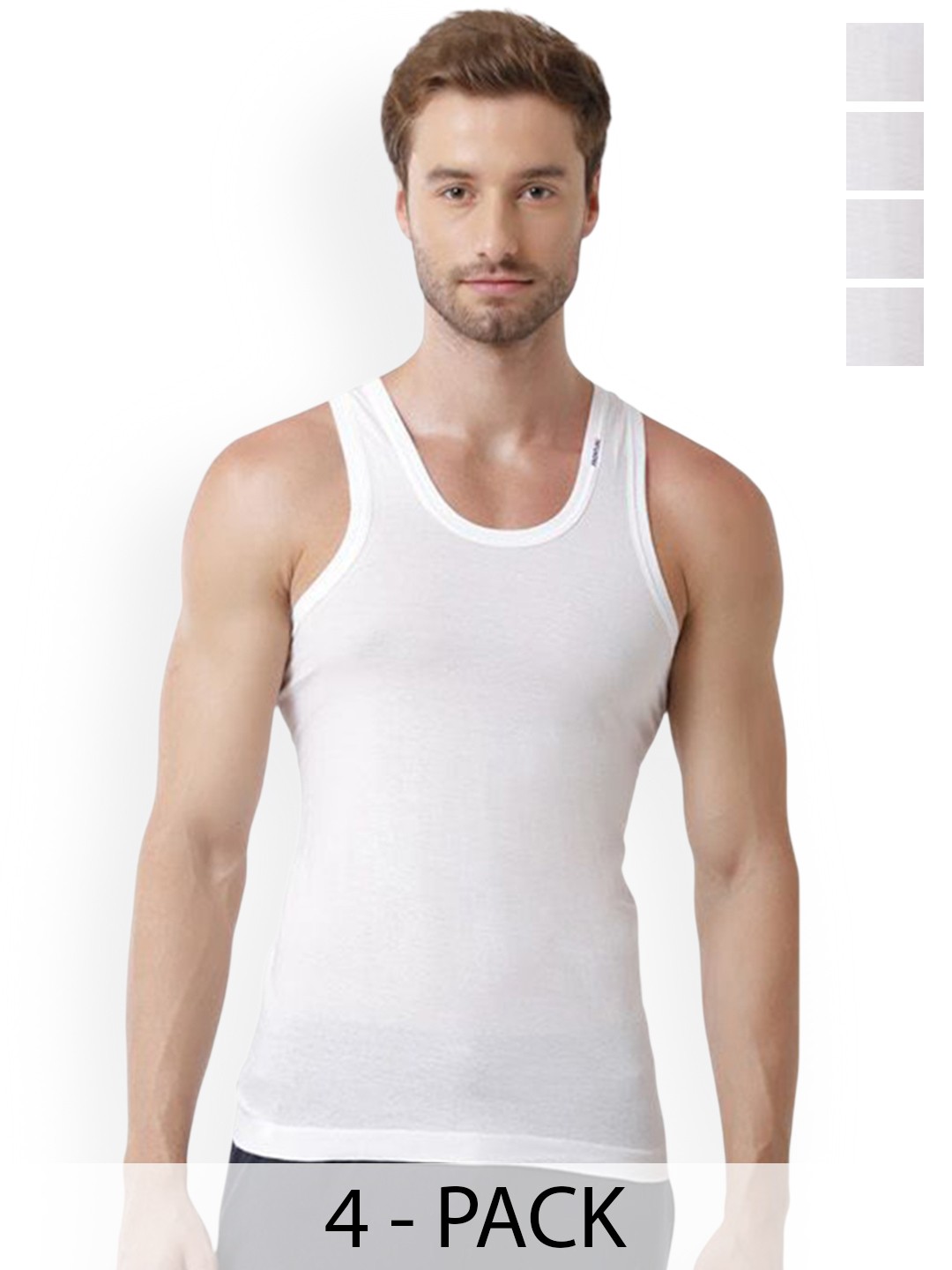 

Rupa Pack Of 4 Pure Cotton Innerwear Vests - Frontline-White-Vest-RN-4-85