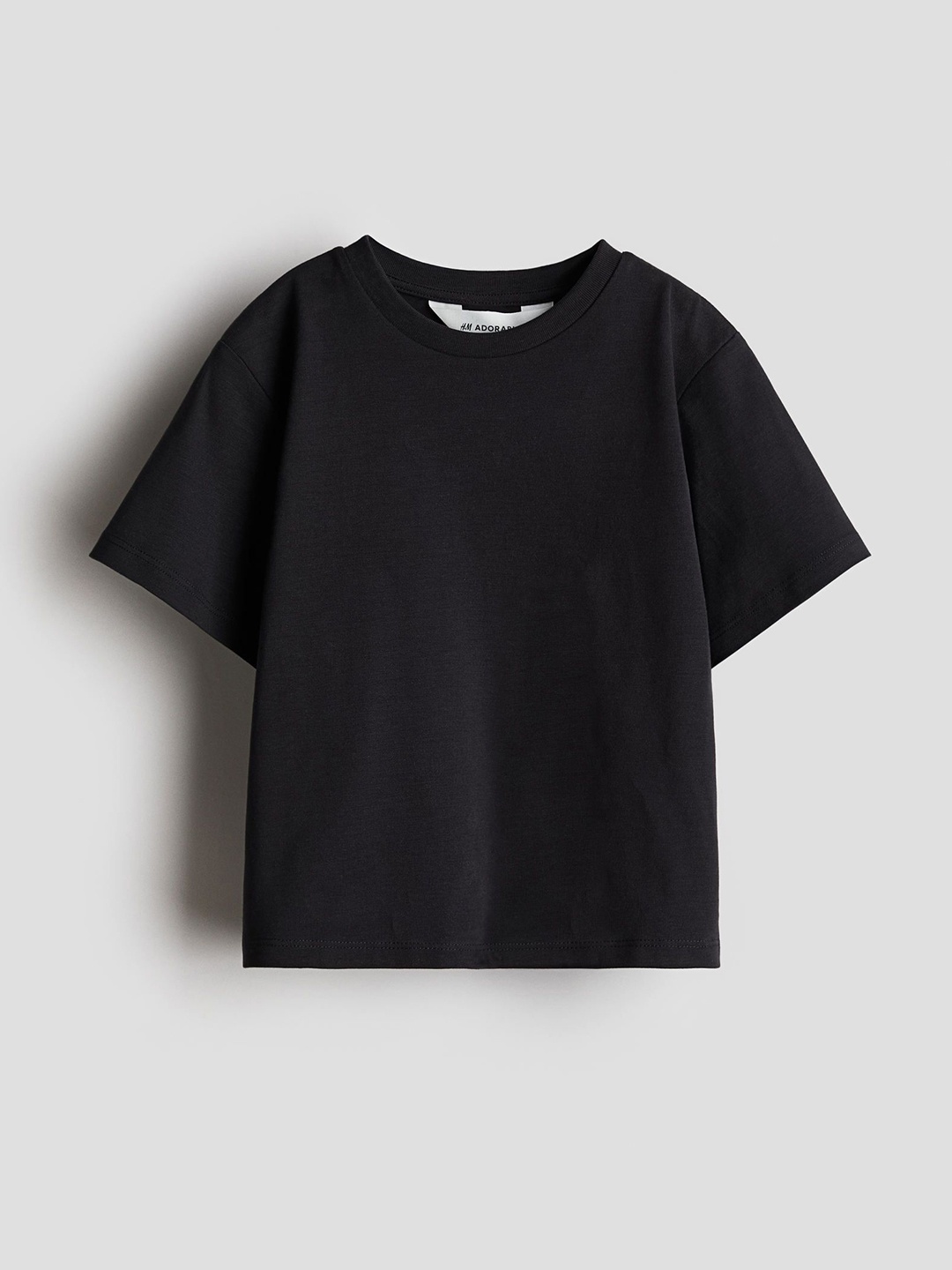 

H&M Loose-Fit Pima Cotton T-Shirt, Black