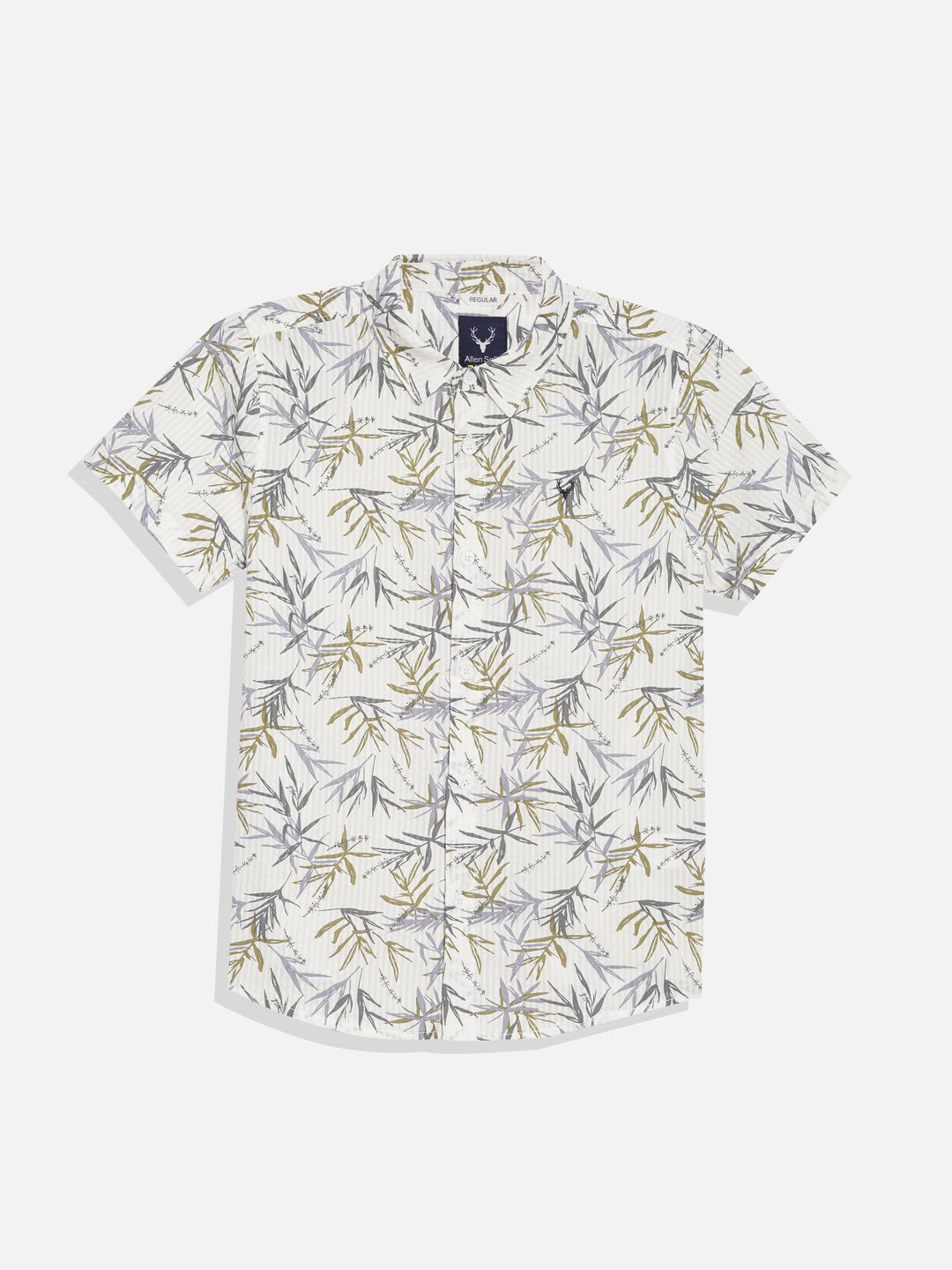 

Allen Solly Junior Boys Spread Collar Floral Printed Cotton Casual Shirt, Off white