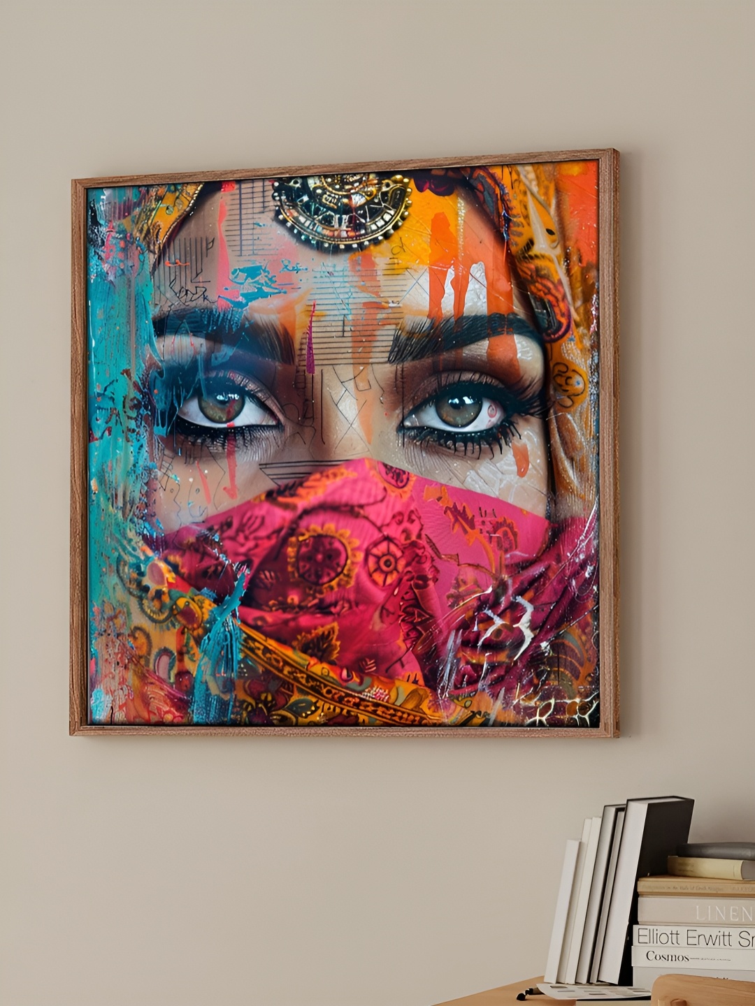 

Art Street Red & Orange Masked Girl Abstract Printed Canvas Wall Art