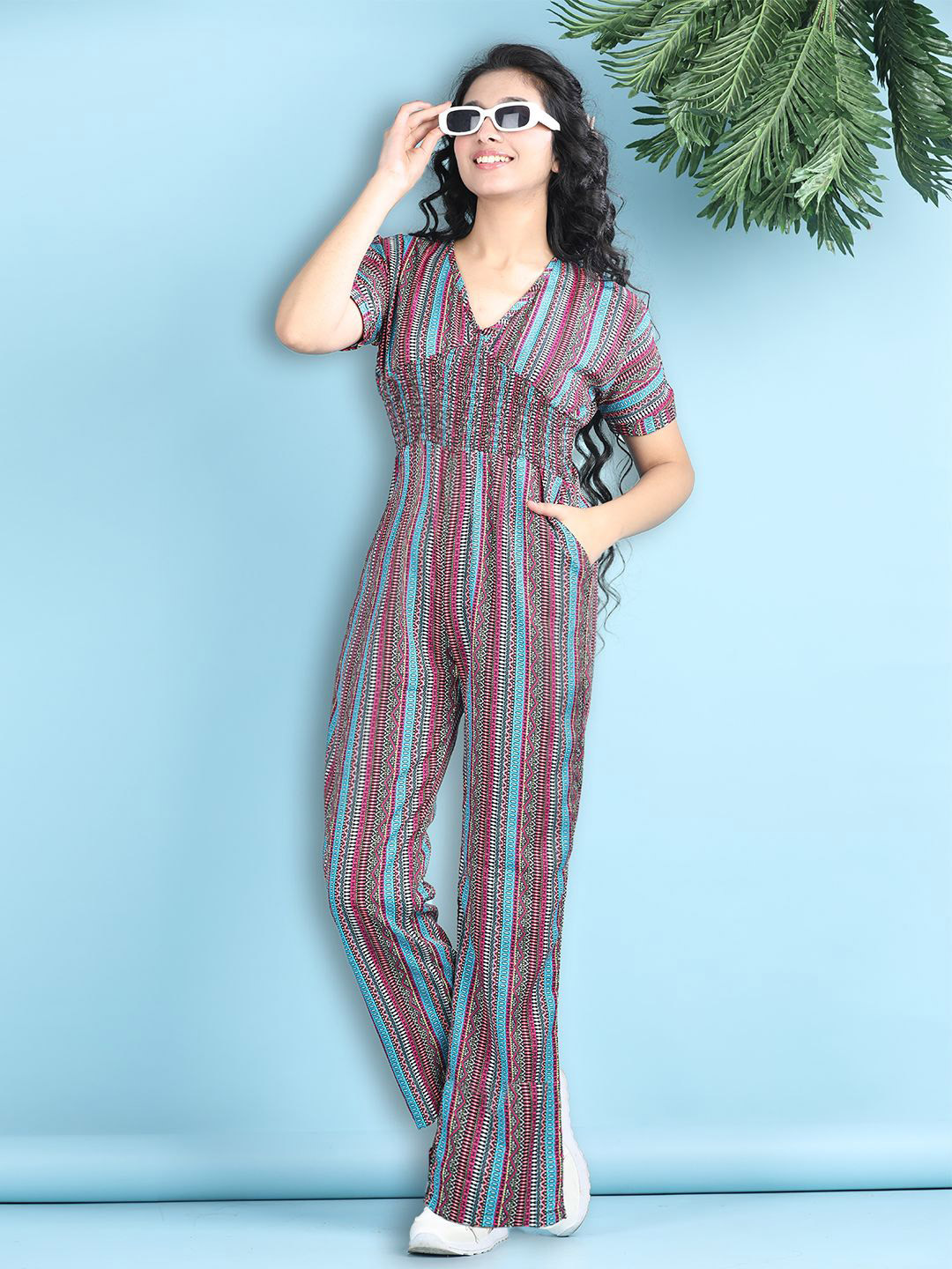 

Cutiekins Girls Printed Basic Jumpsuit, Red