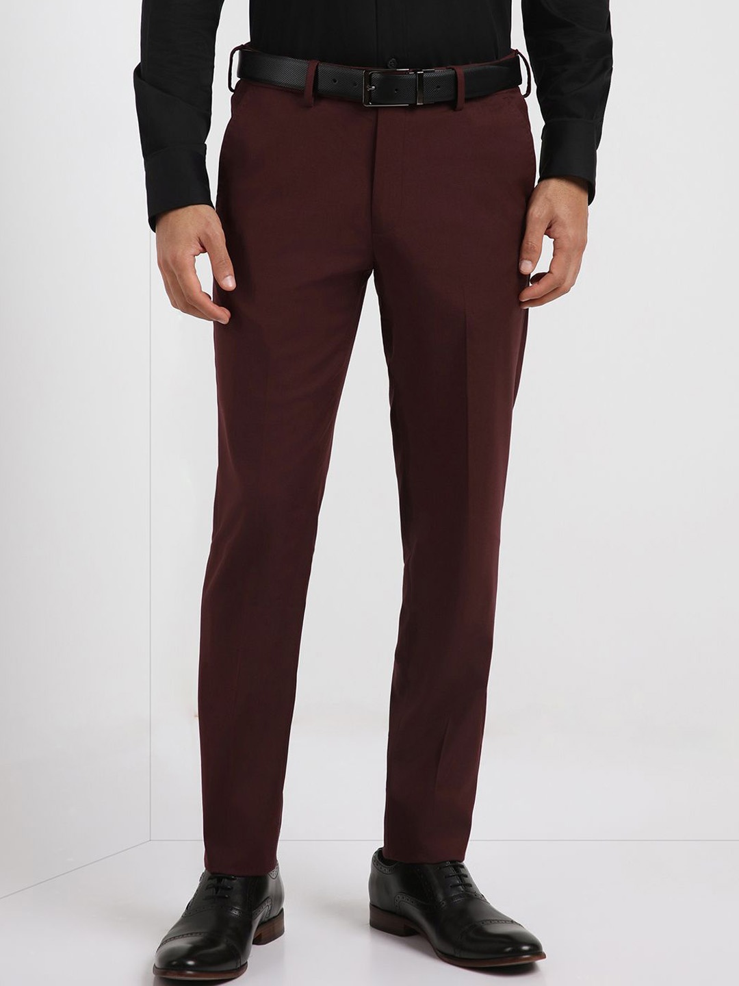 

Allen Solly Sport Men Slim Fit Formal Trousers, Maroon