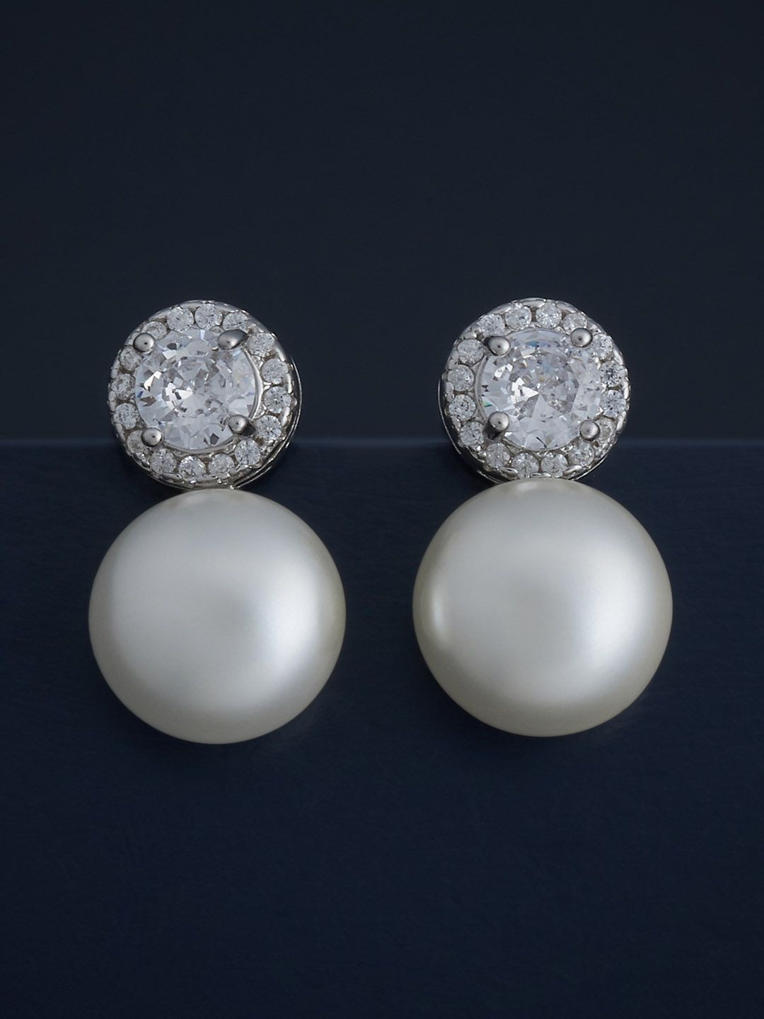 

Kushal's Fashion Jewellery 92.5 Silver Rhodium-Plated Classic Drop Earrings