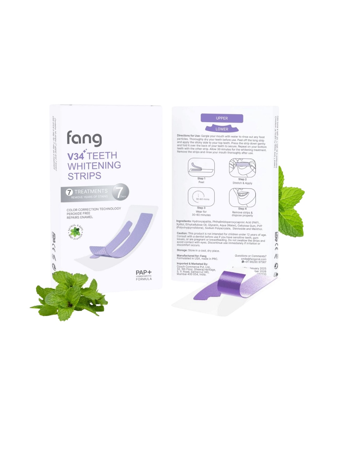 

Fang V34 Teeth Whitening Strips - 7 Strips, White