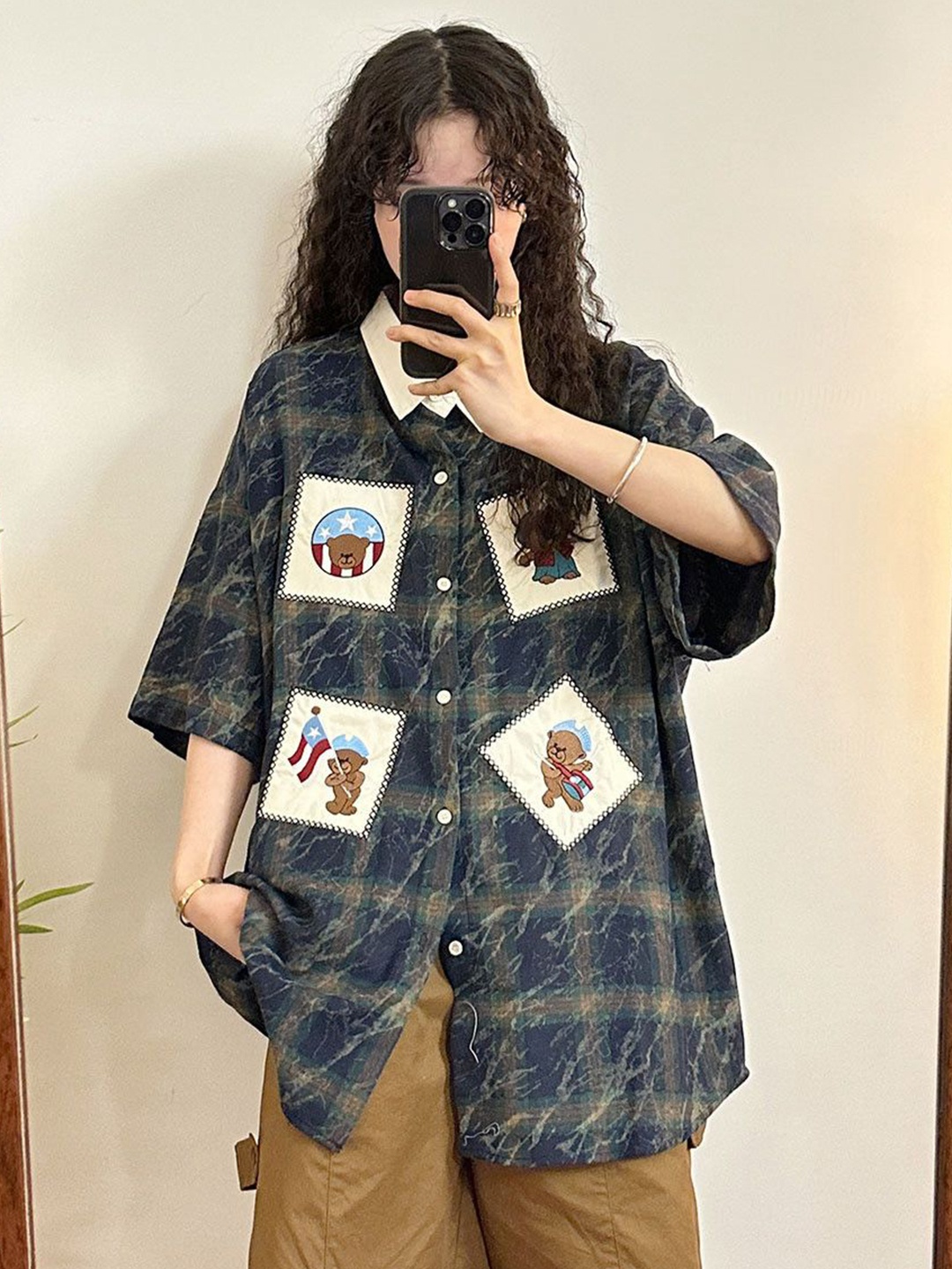 

DressBerry Women Opaque Printed Casual Shirt, Blue