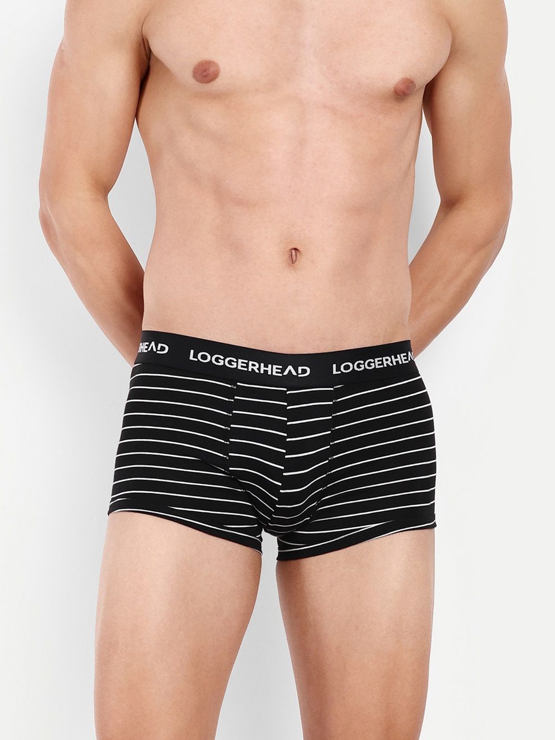 

LOGGERHEAD Striped Mid Rise Trunk - LHYT011-BLACK-Black