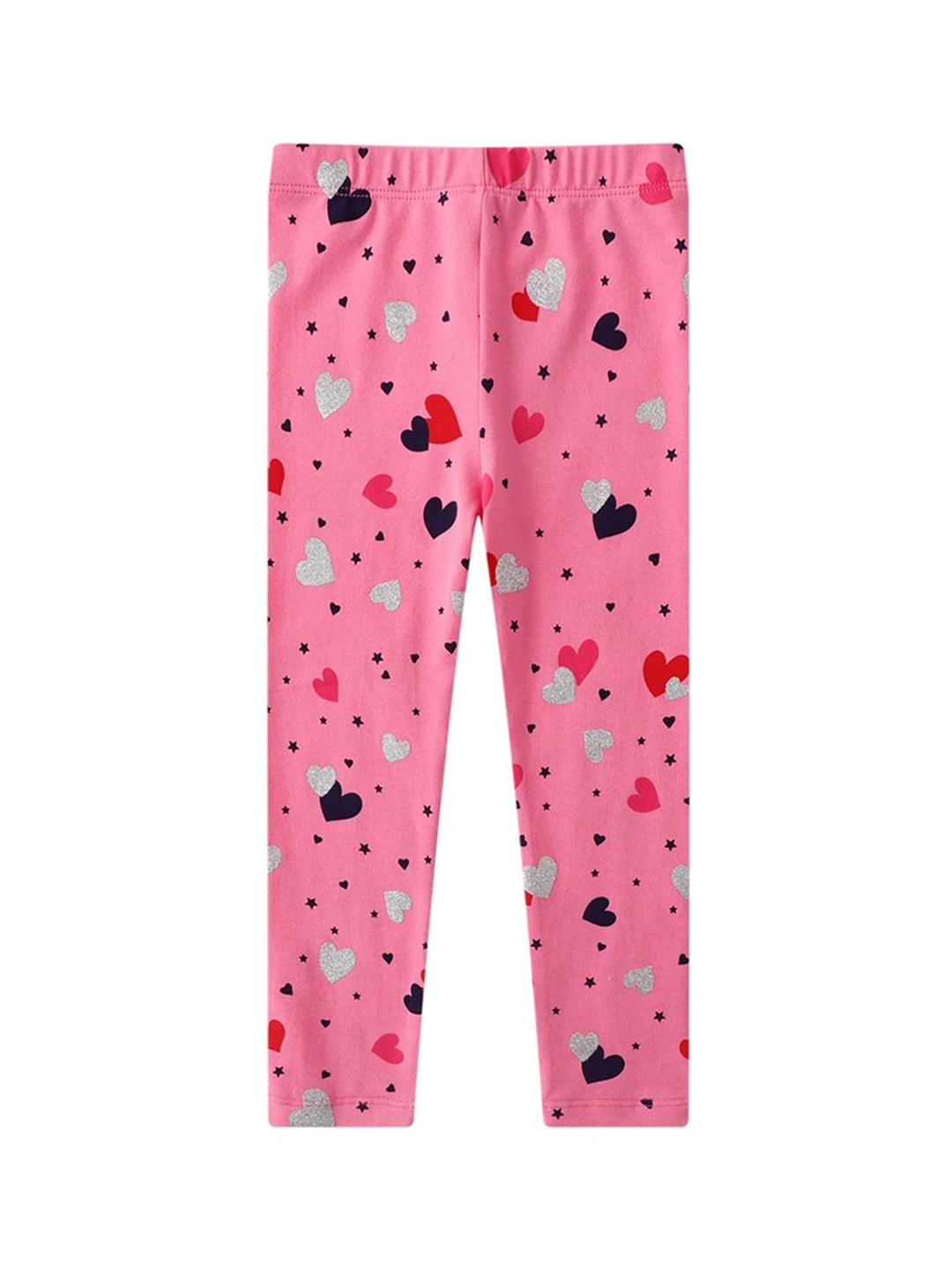 

LULU & SKY Girls Printed Mid-Rise Slip-On Leggings, Pink