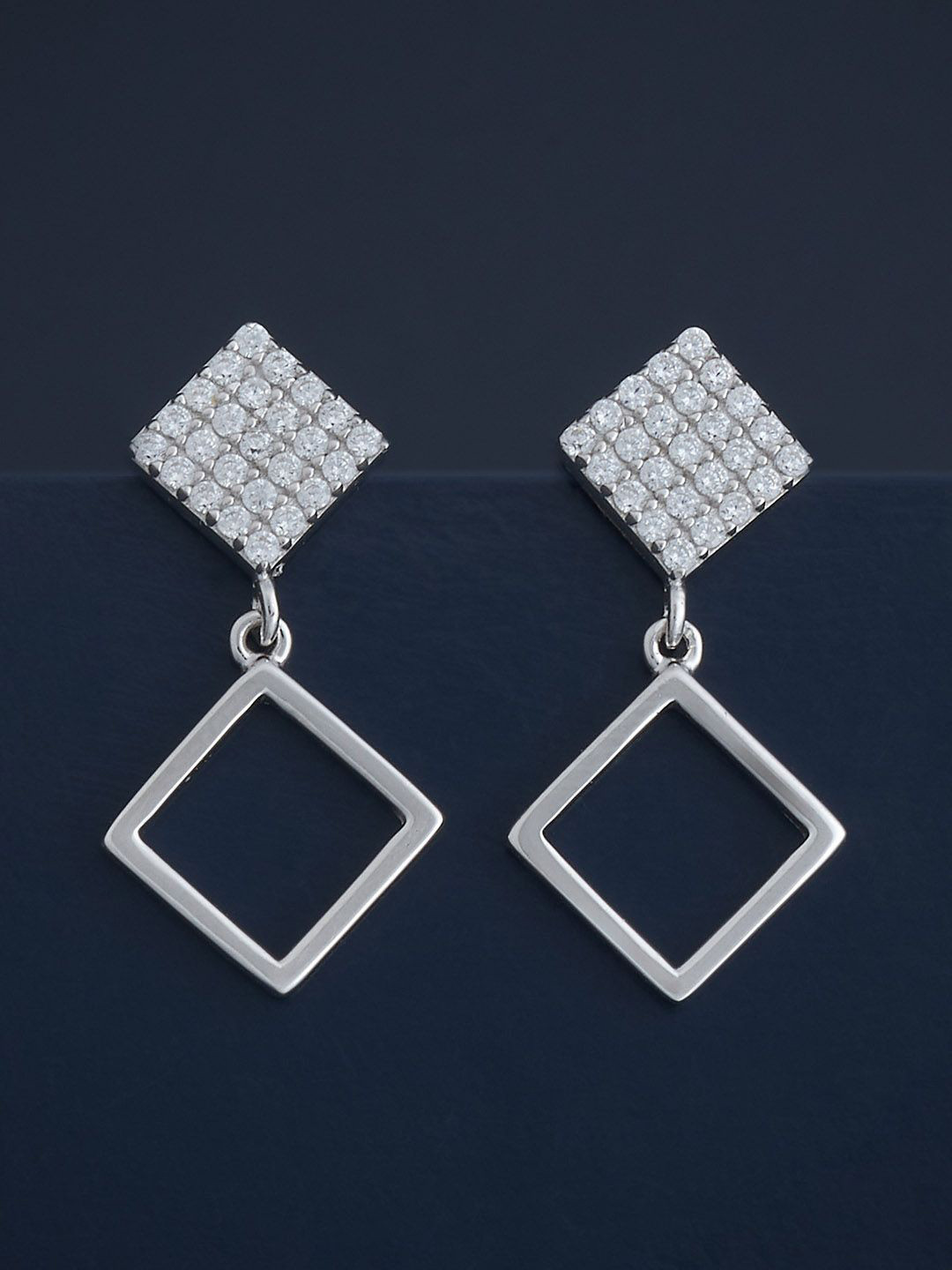 

Kushal's Fashion Jewellery 92.5 Sterling Silver Rhodium Plated Classic Drop Earrings