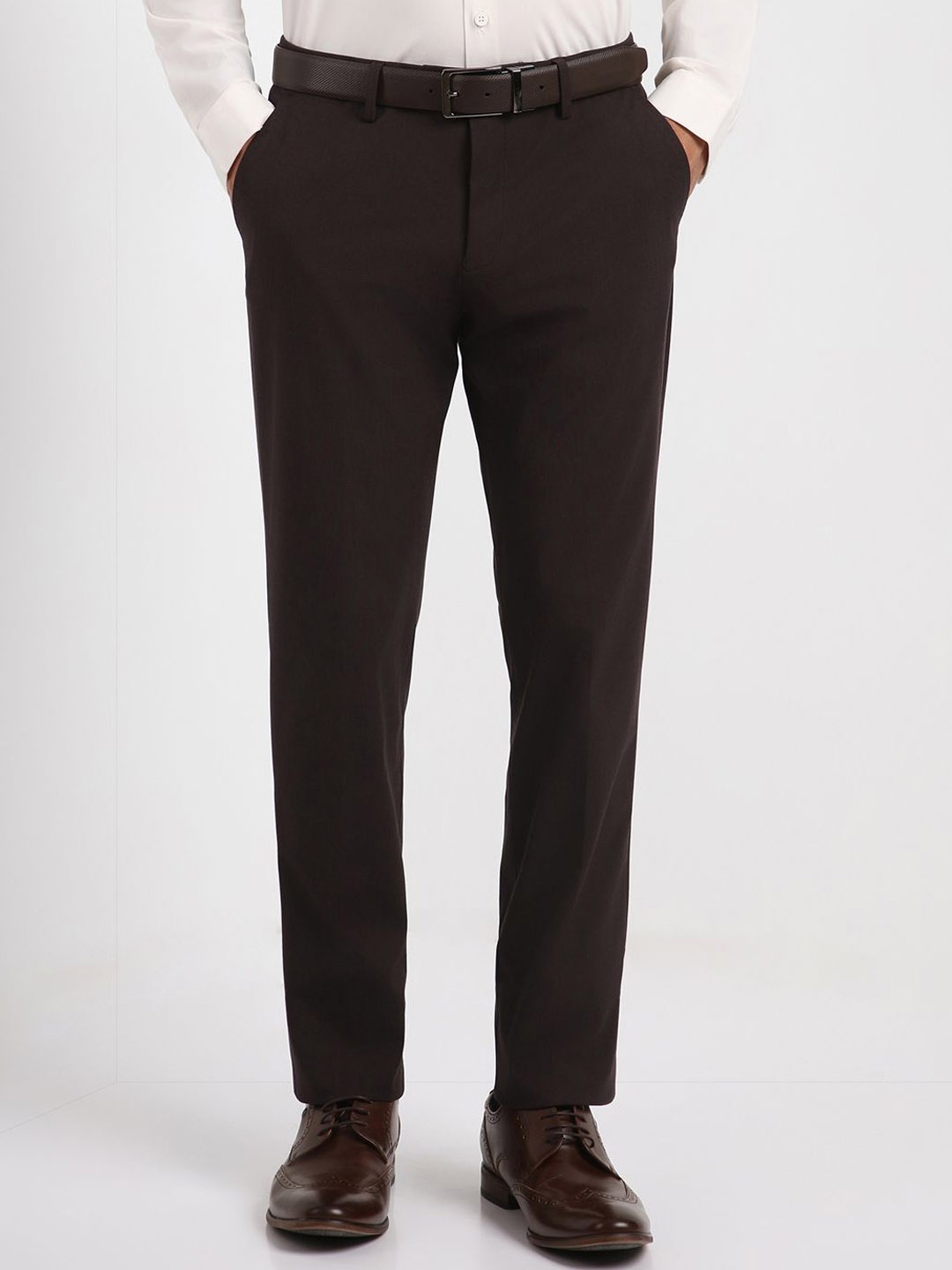 

Allen Solly Sport Men Slim Fit Formal Trousers, Brown